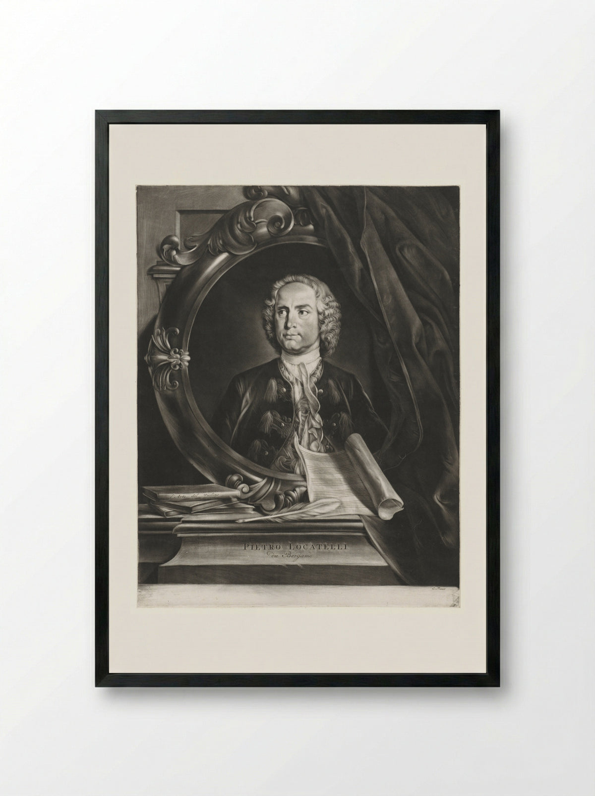 Portrait of Pietro Locatelli - Cornelis Troost - Framed Print Black