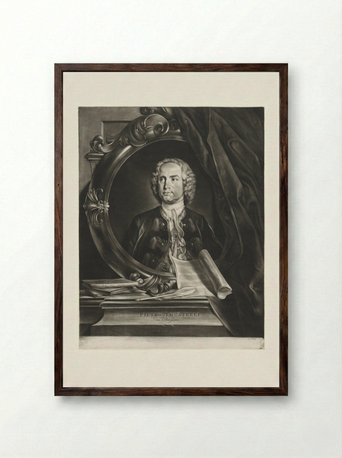 Portrait of Pietro Locatelli - Cornelis Troost - Framed Print Dark Wood