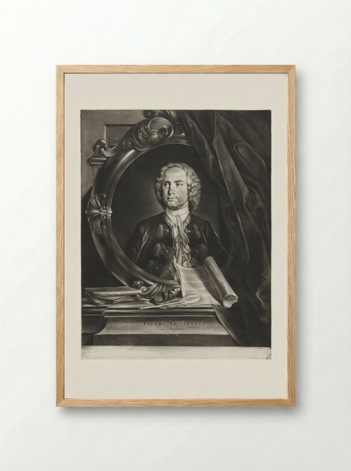 Portrait of Pietro Locatelli - Cornelis Troost - Framed Print Wood