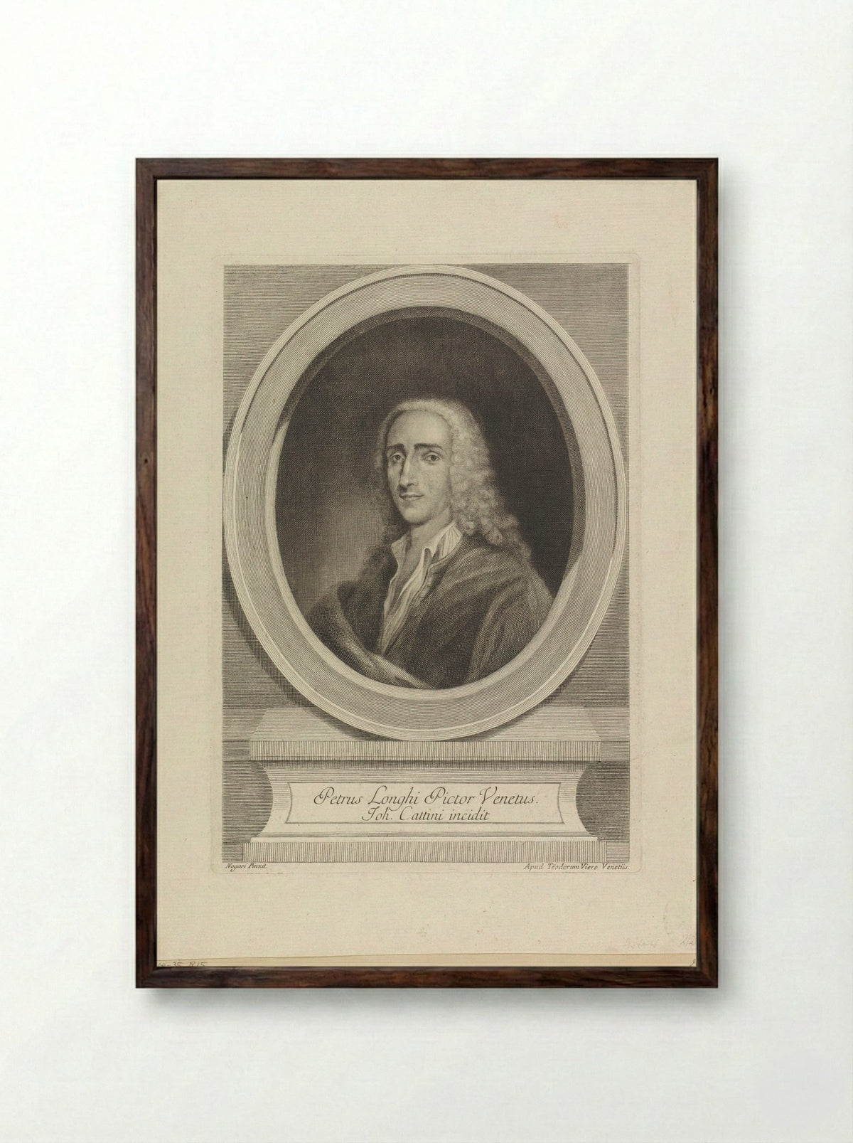 Portrait of Pietro Longhi - Giovanni Cattini - Framed Print Dark Wood