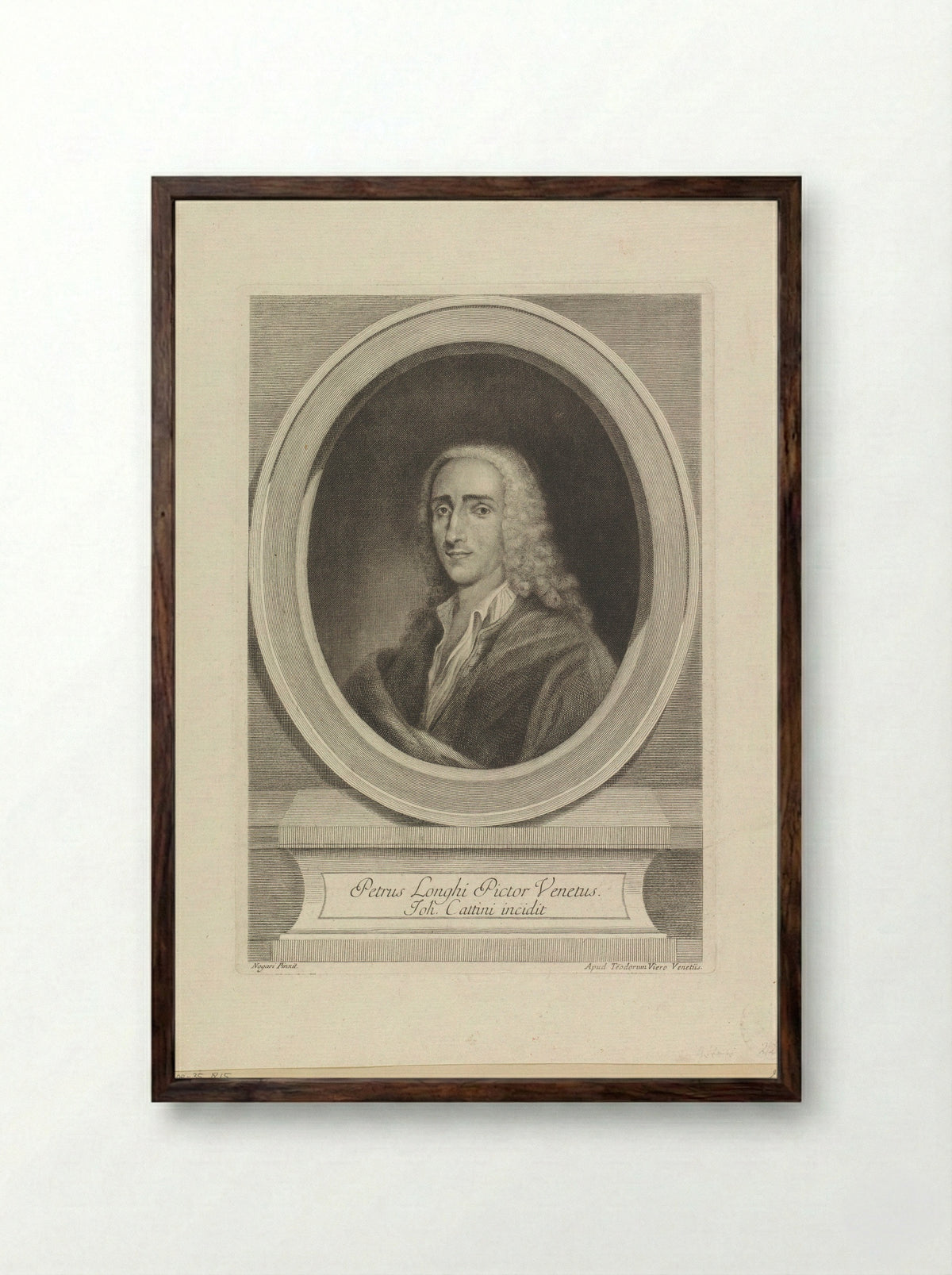 Portrait of Pietro Longhi - Giovanni Cattini - Framed Print Dark Wood