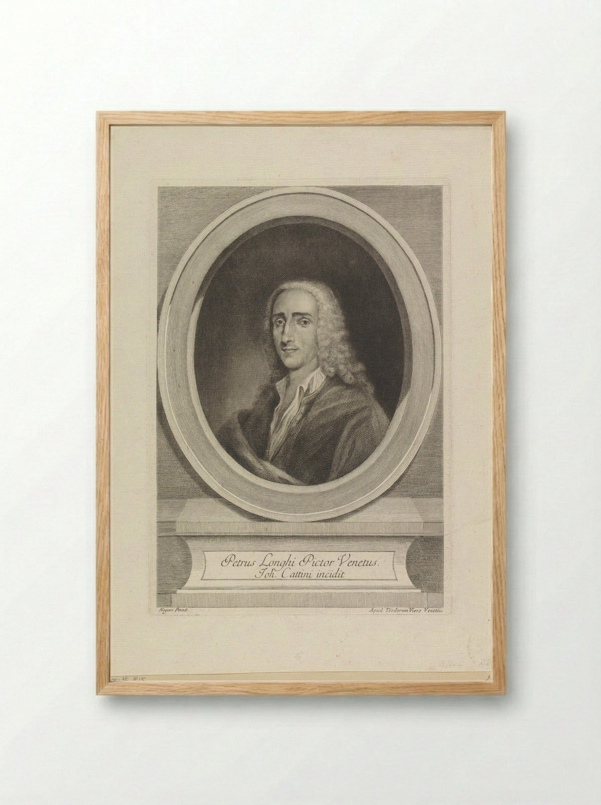 Portrait of Pietro Longhi - Giovanni Cattini - Framed Print Wood