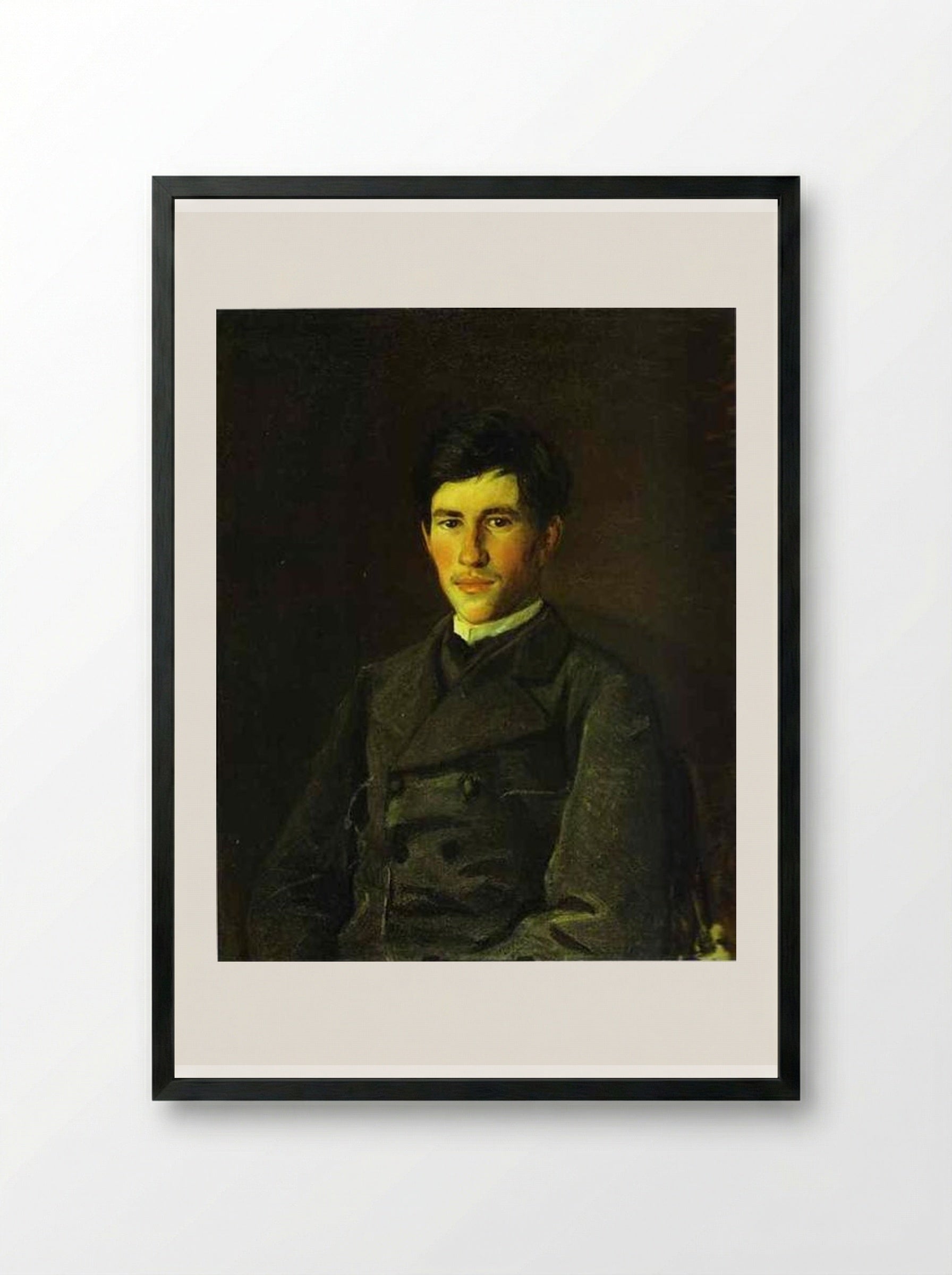 Portrait of Piotr Ge, the Artist's Son - Nikolai Ge - Framed Print Black