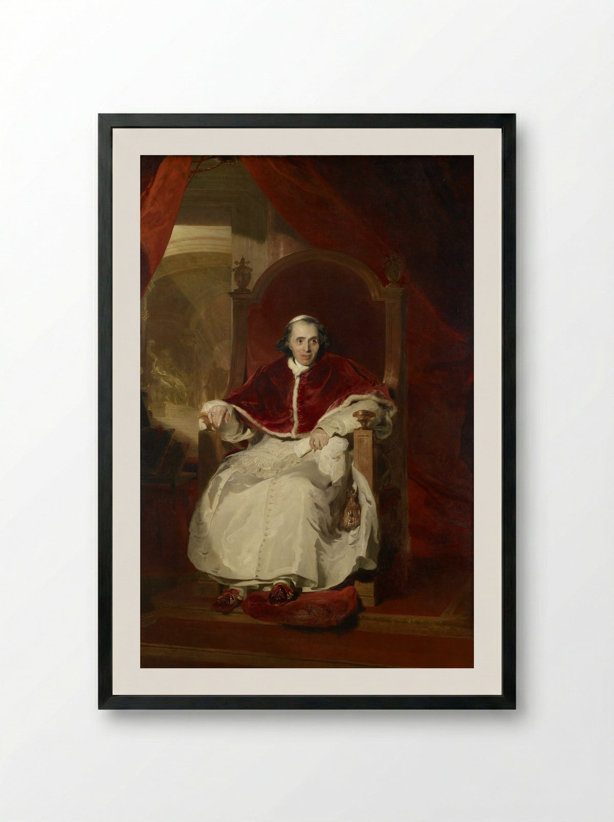 Portrait of Pope Pius VII - Sir Thomas Lawrence - Framed Print Black