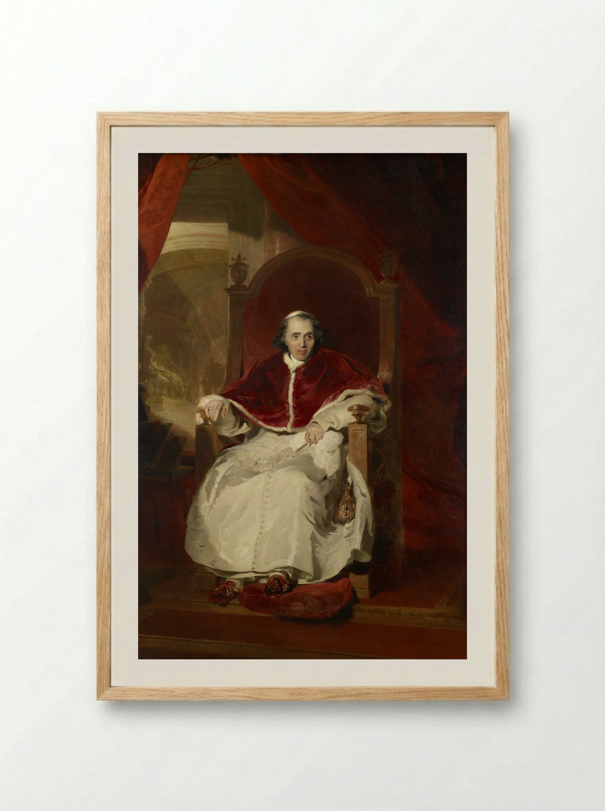 Portrait of Pope Pius VII - Sir Thomas Lawrence - Framed Print Wood