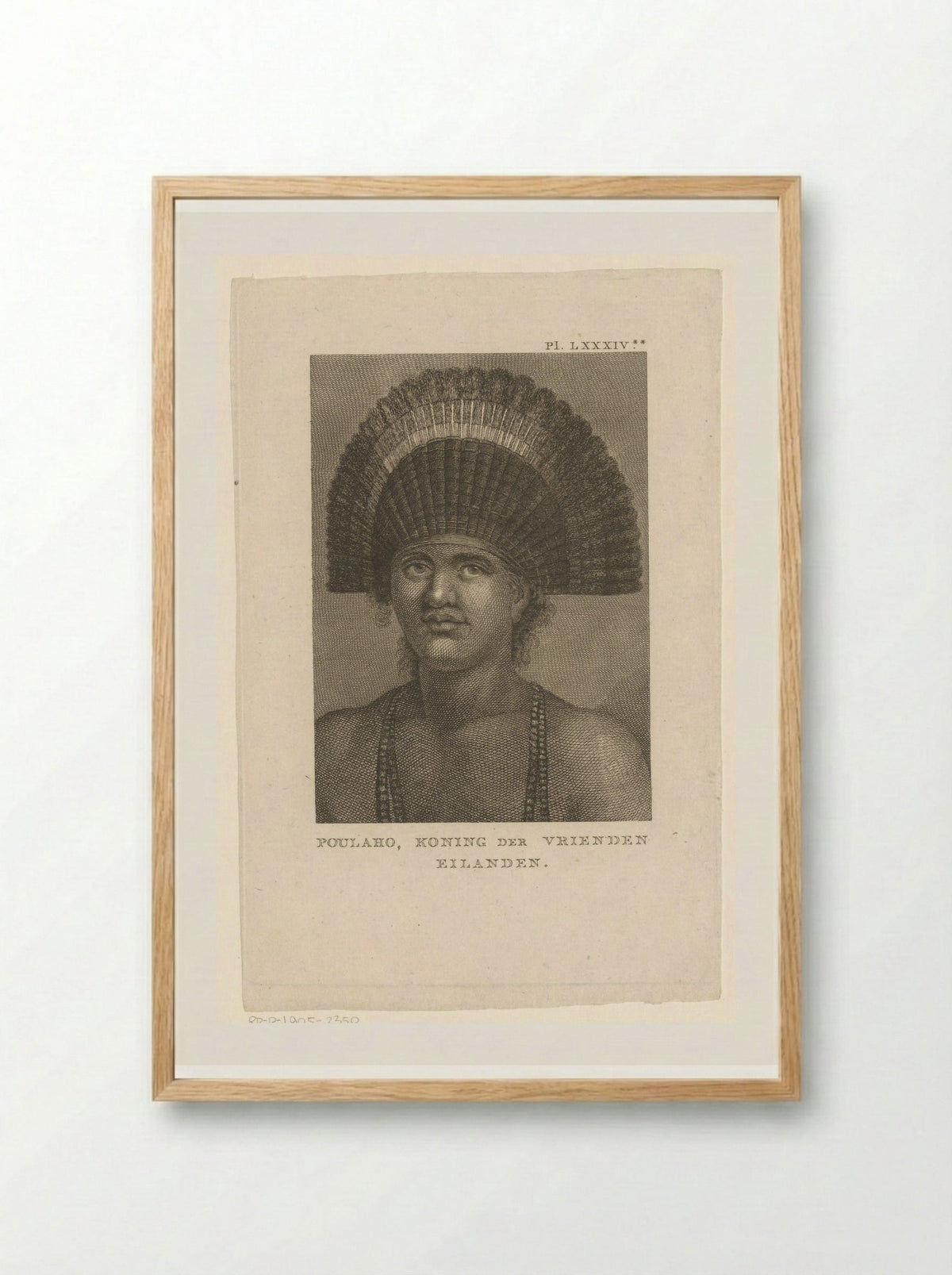 Portrait of Poulaho, King of Tonga - Fine Art Print - Framed Print Wood
