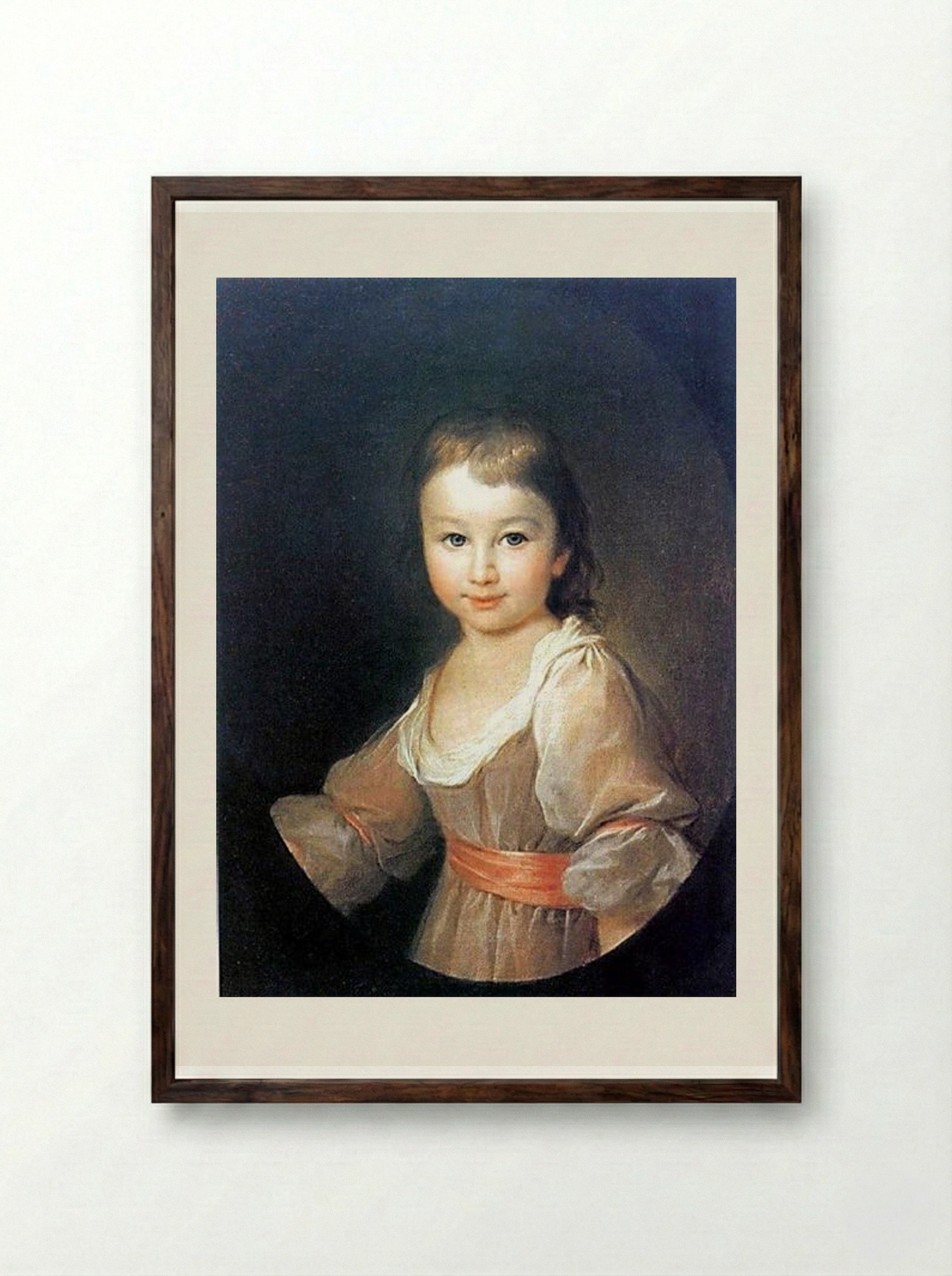 Portrait of Praskovia Vorontsova - Dmitry Levitzky - Framed Print Dark Wood