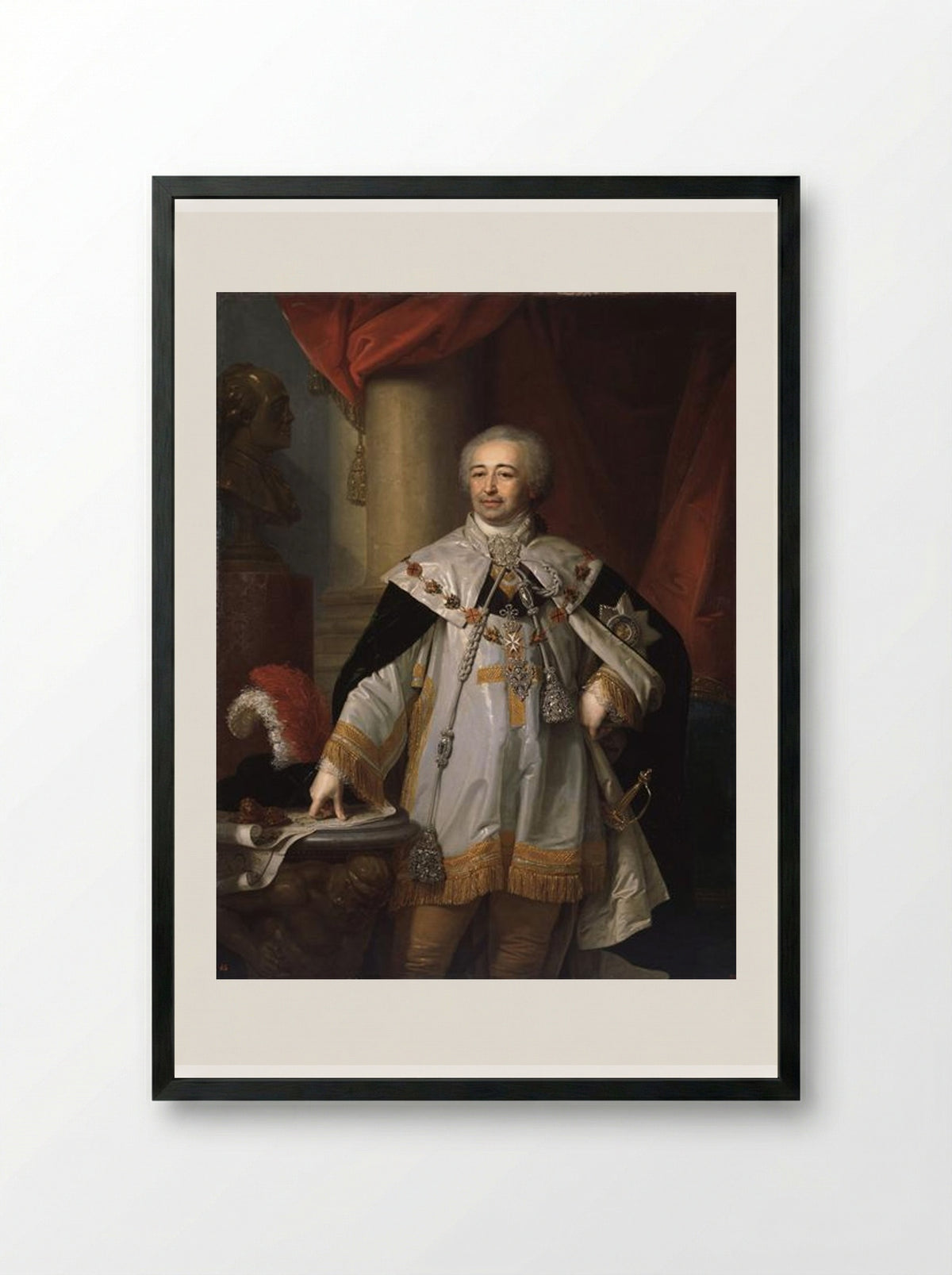 Portrait of Prince A. B. Kurakin - Vladimir Borovikovsky - Framed Print Black