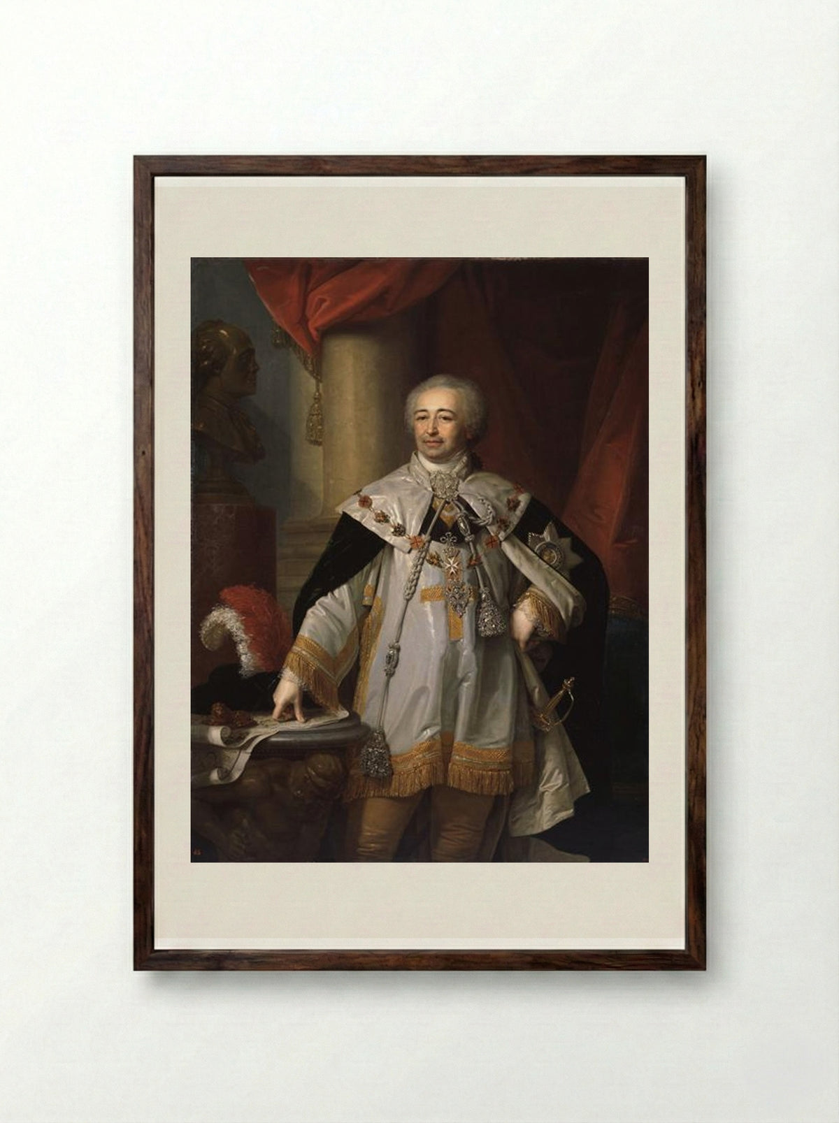 Portrait of Prince A. B. Kurakin - Vladimir Borovikovsky - Framed Print Dark Wood