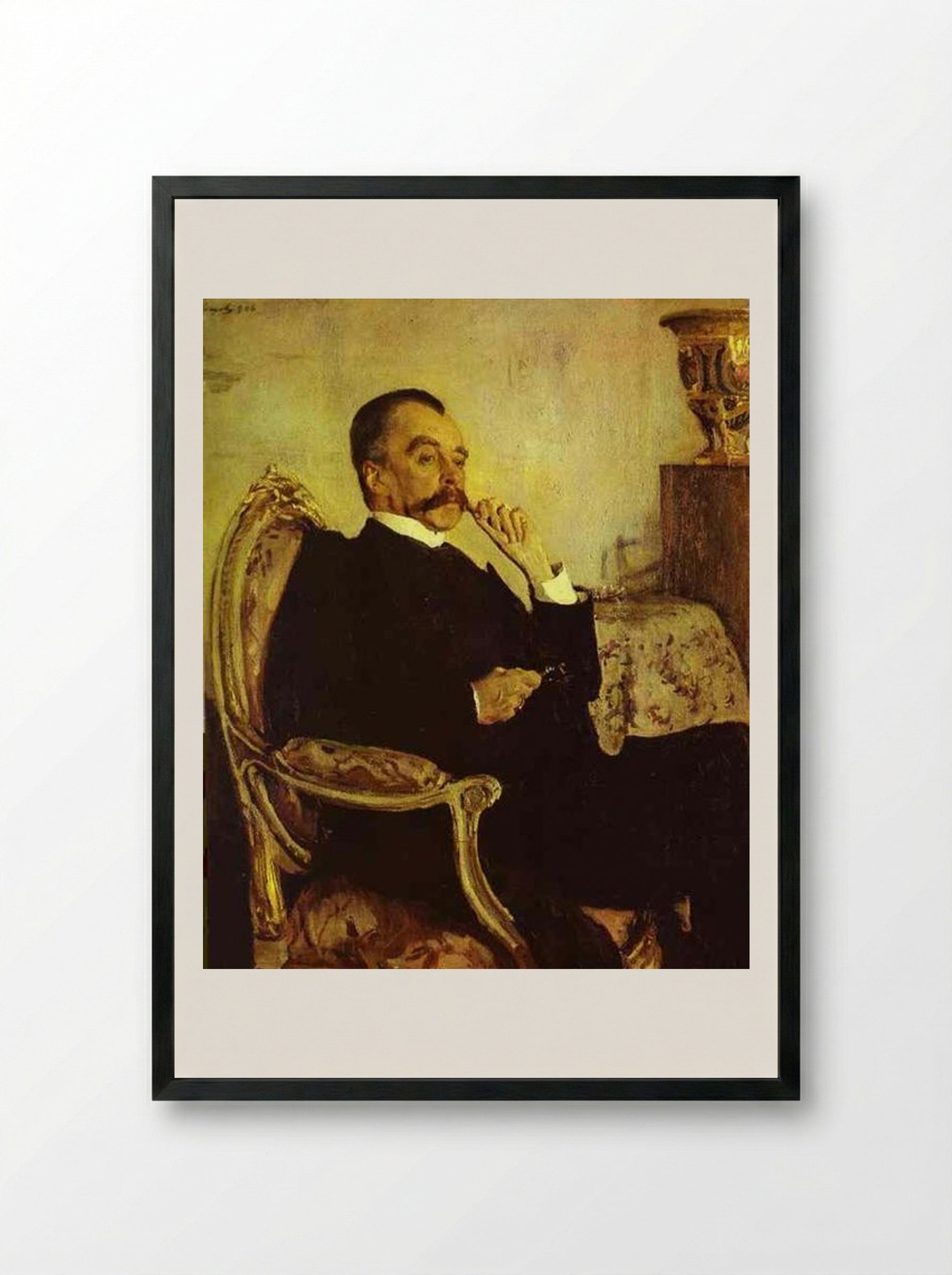 Portrait of Prince Vladimir Mikhailovich Golitsyn - Valentin Serov - Framed Print Black