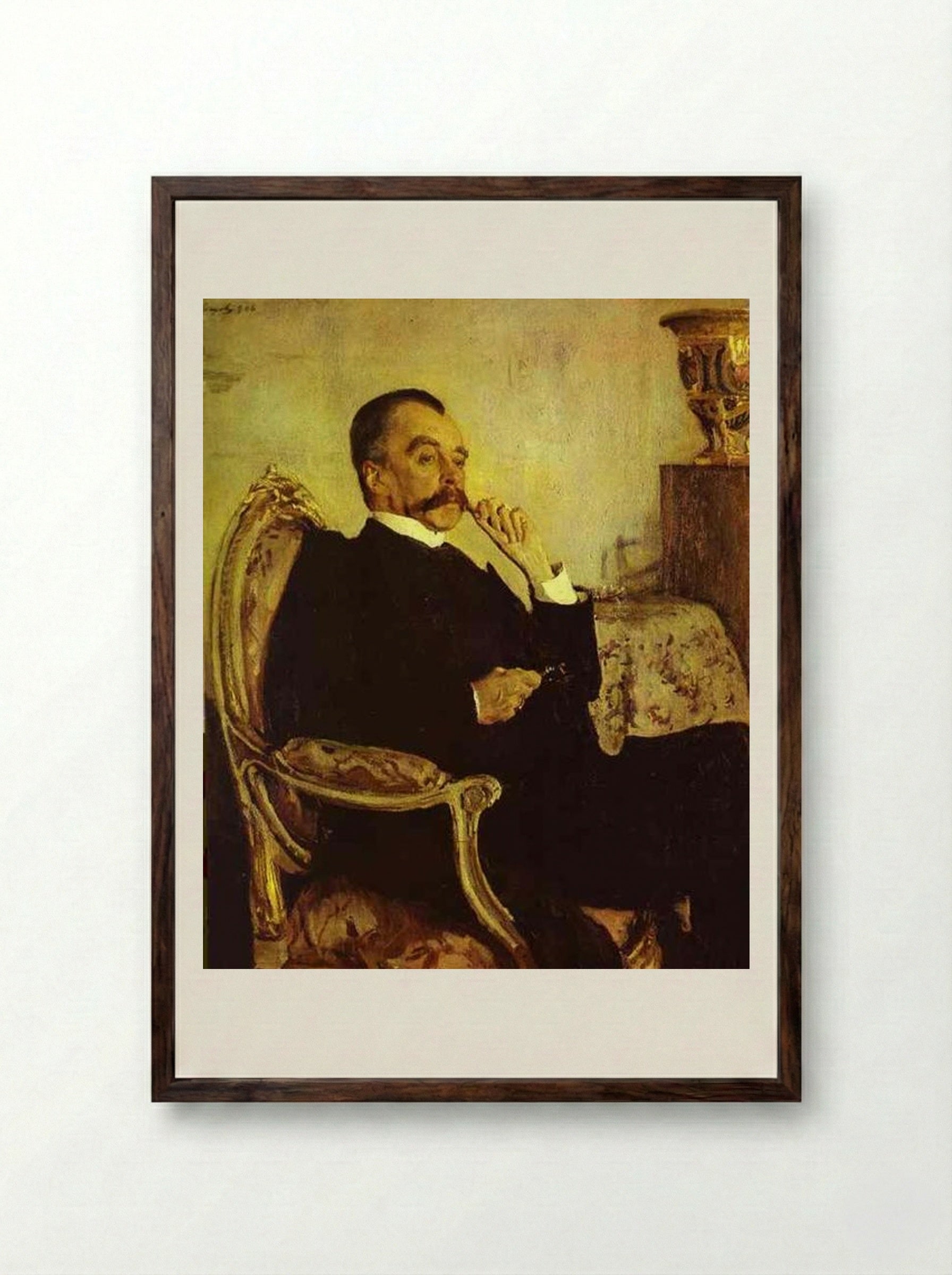 Portrait of Prince Vladimir Mikhailovich Golitsyn - Valentin Serov - Framed Print Dark Wood