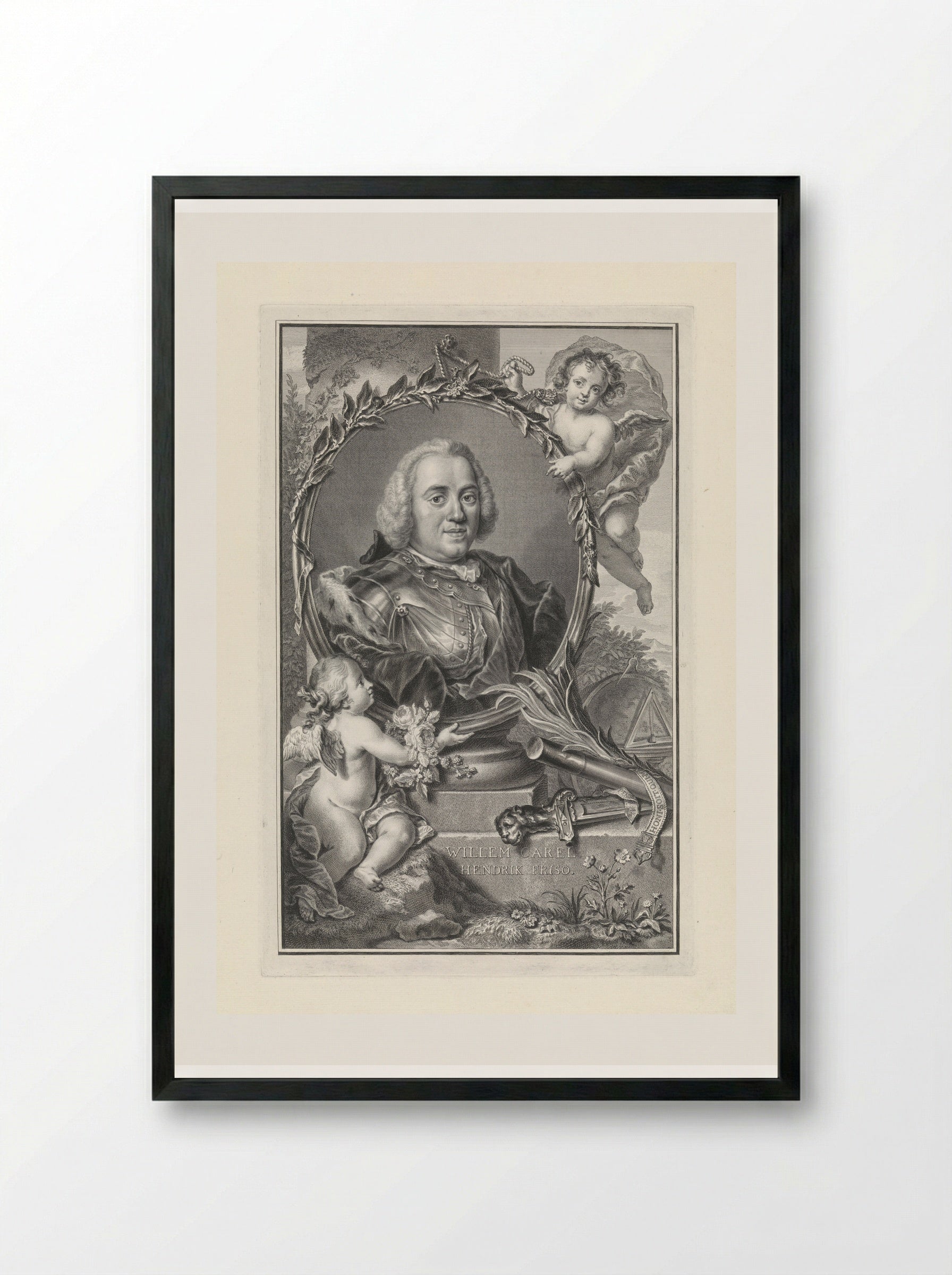 Portrait of Prince William IV of Orange-Nassau - Pieter Tanjé - Framed Print Black