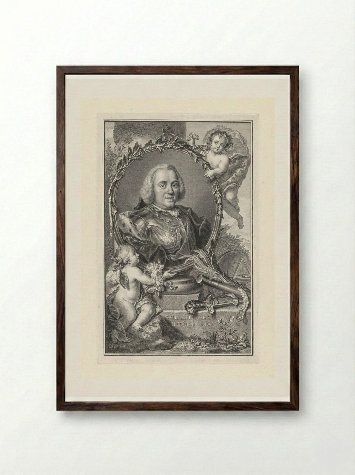 Portrait of Prince William IV of Orange-Nassau - Pieter Tanjé - Framed Print Dark Wood