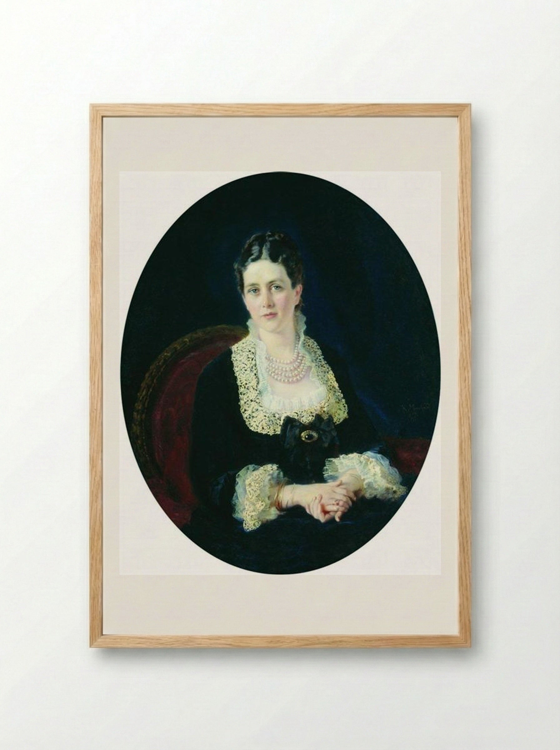 Portrait of Princess E. Sheremetiyeva - Konstantin Makovsky - Framed Print Wood