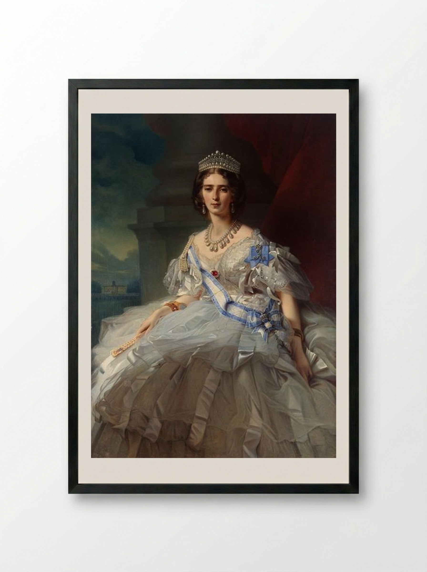 Portrait of Princess Tatiana Alexandrovna Yusupova - Franz Xaver Winterhalter - Framed Print Black