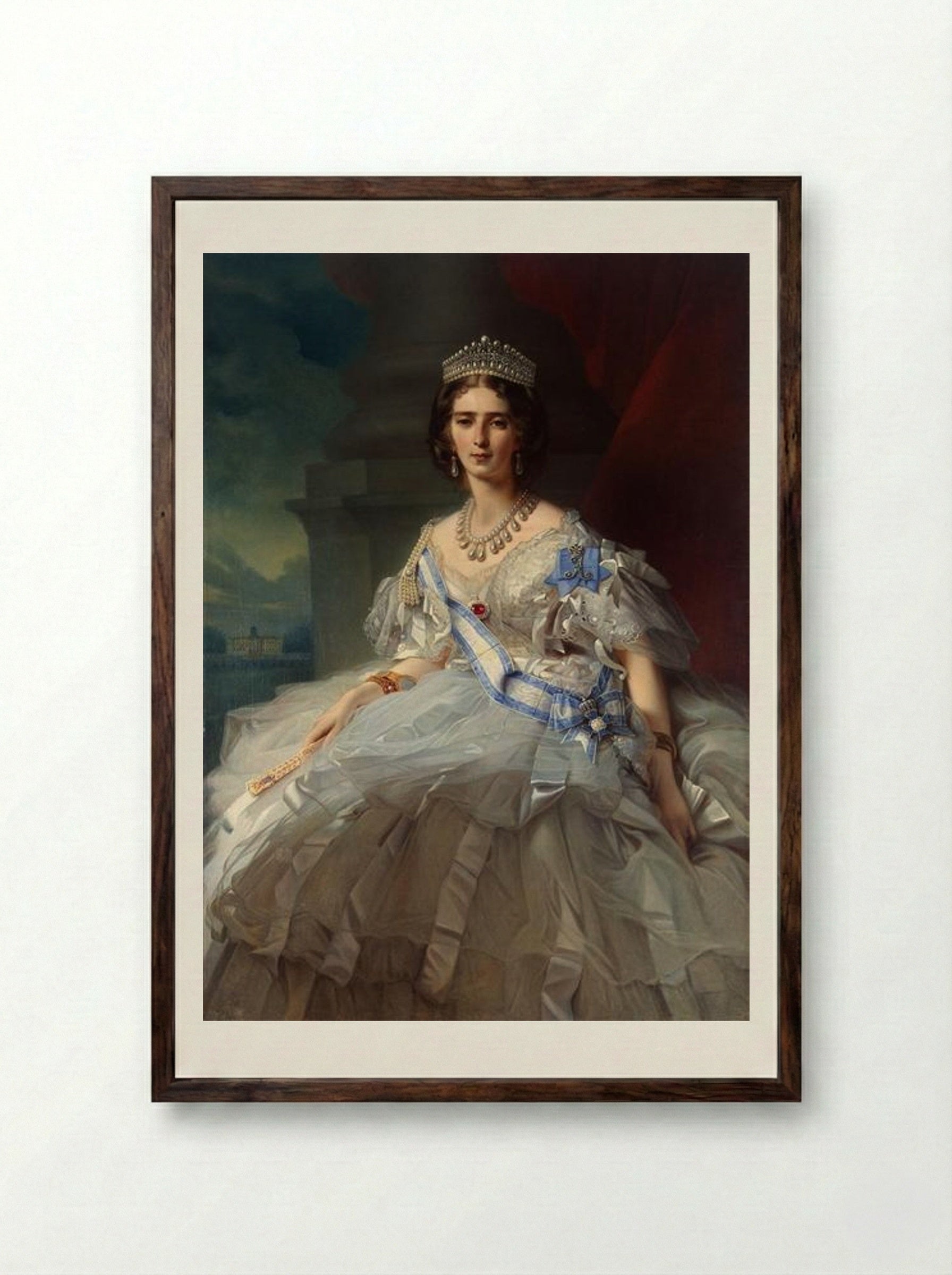 Portrait of Princess Tatiana Alexandrovna Yusupova - Franz Xaver Winterhalter - Framed Print Dark Wood