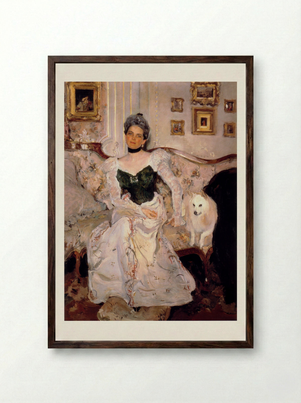 Portrait of Princess Zinaida Yusupova - Valentin Serov - Framed Print Dark Wood