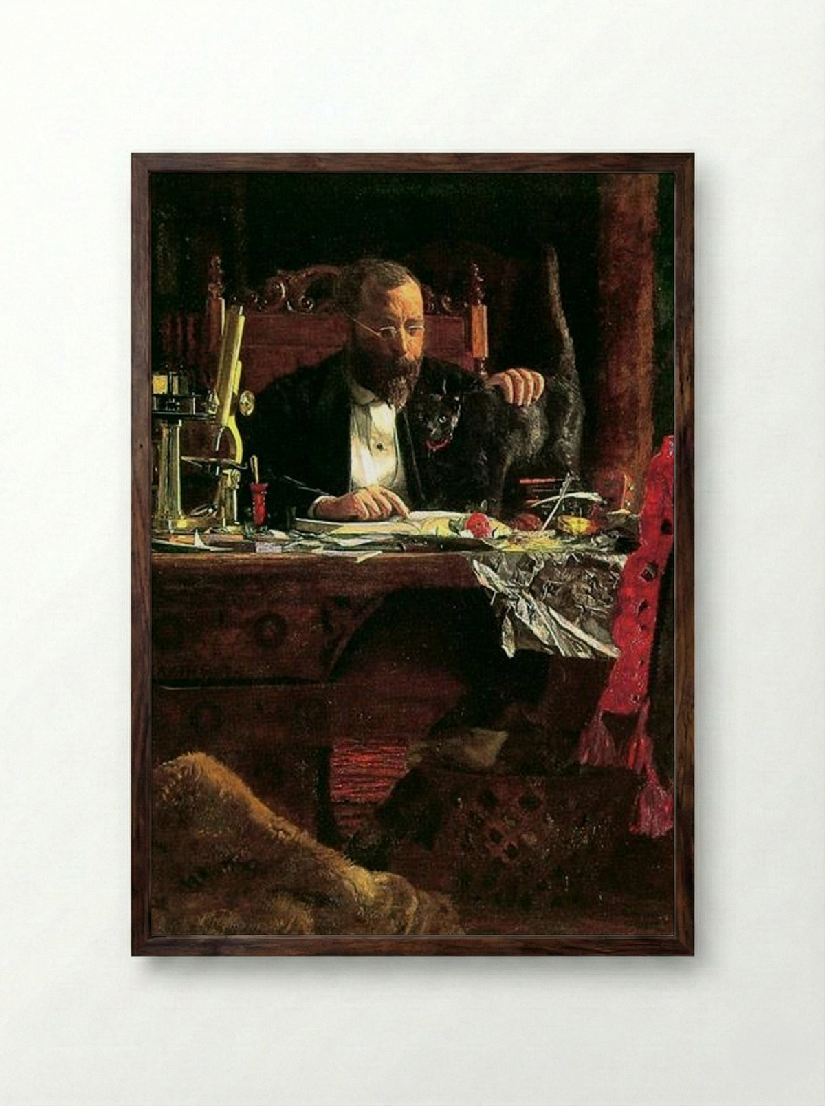 Portrait of Professor Benjamin H. Rand - Thomas Eakins - Framed Print Dark Wood