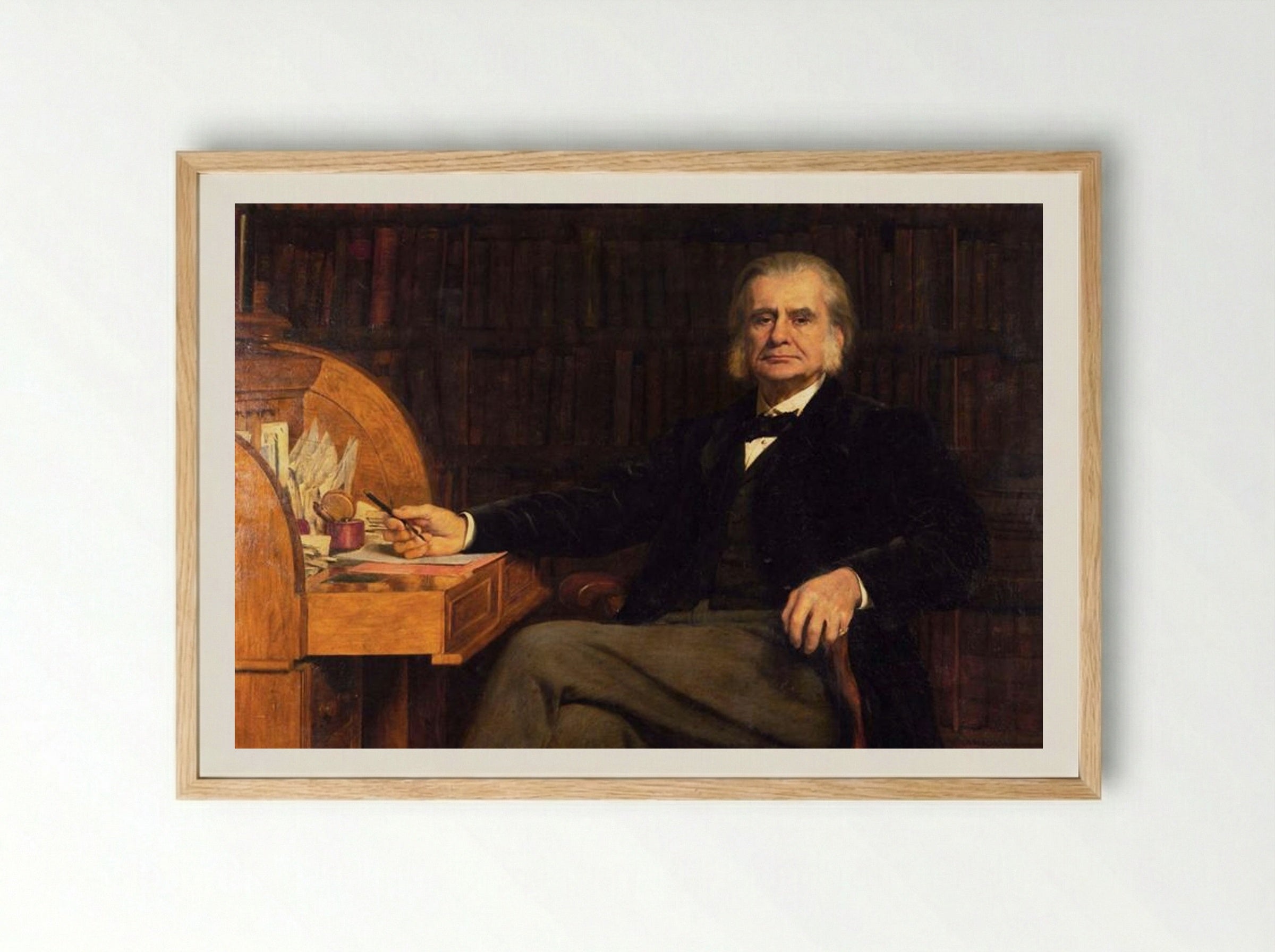 Portrait of Professor Thomas Henry Huxley - John Collier - Framed Print Wood