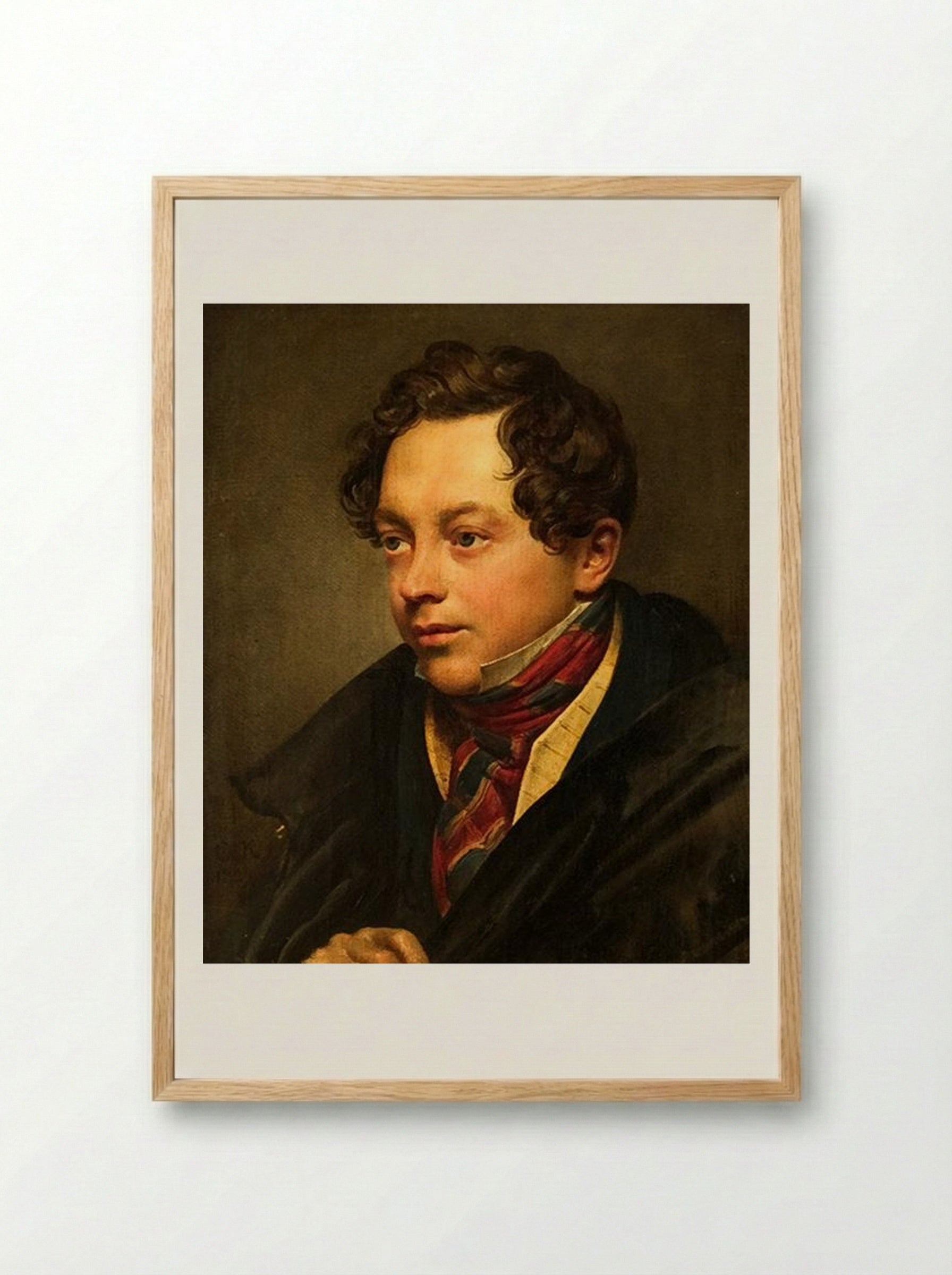 Portrait of Pyotr Basin - Orest Kiprensky - Framed Print Wood