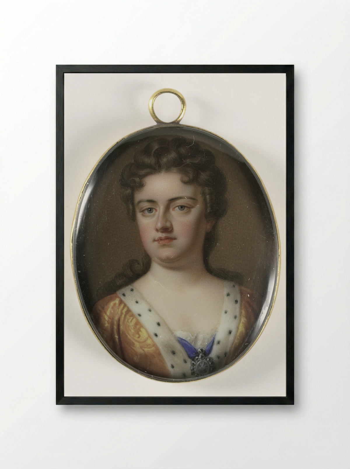 Portrait of Queen Anne - Charles Boit - Framed Print Black