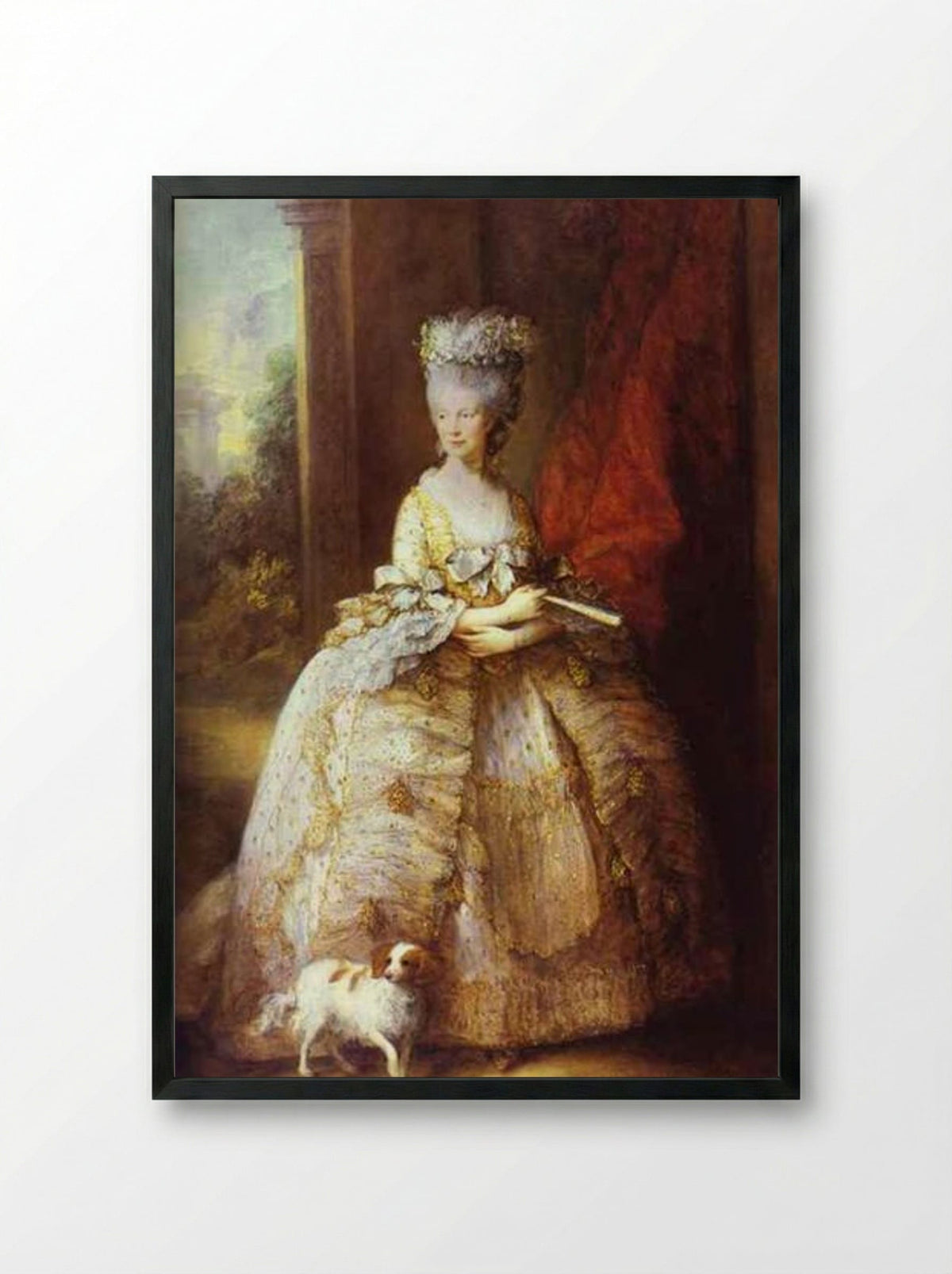 Portrait of Queen Charlotte - Thomas Gainsborough - Framed Print Black