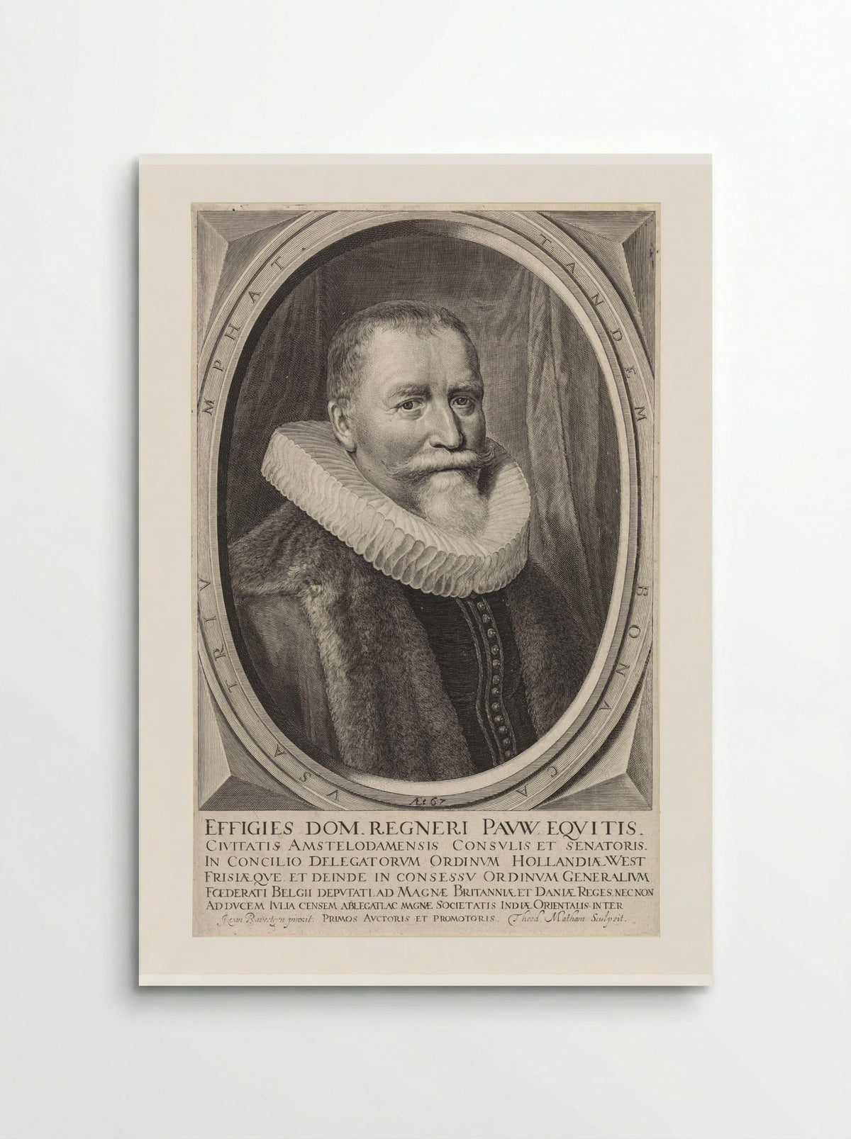 Portrait of Reinier Adriaensz. Pauw at Age 67 - Theodor Matham - Poster