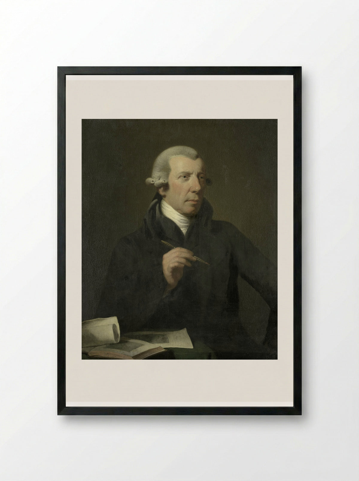 Portrait of Reinier Vinkeles - Charles Howard Hodges - Framed Print Black