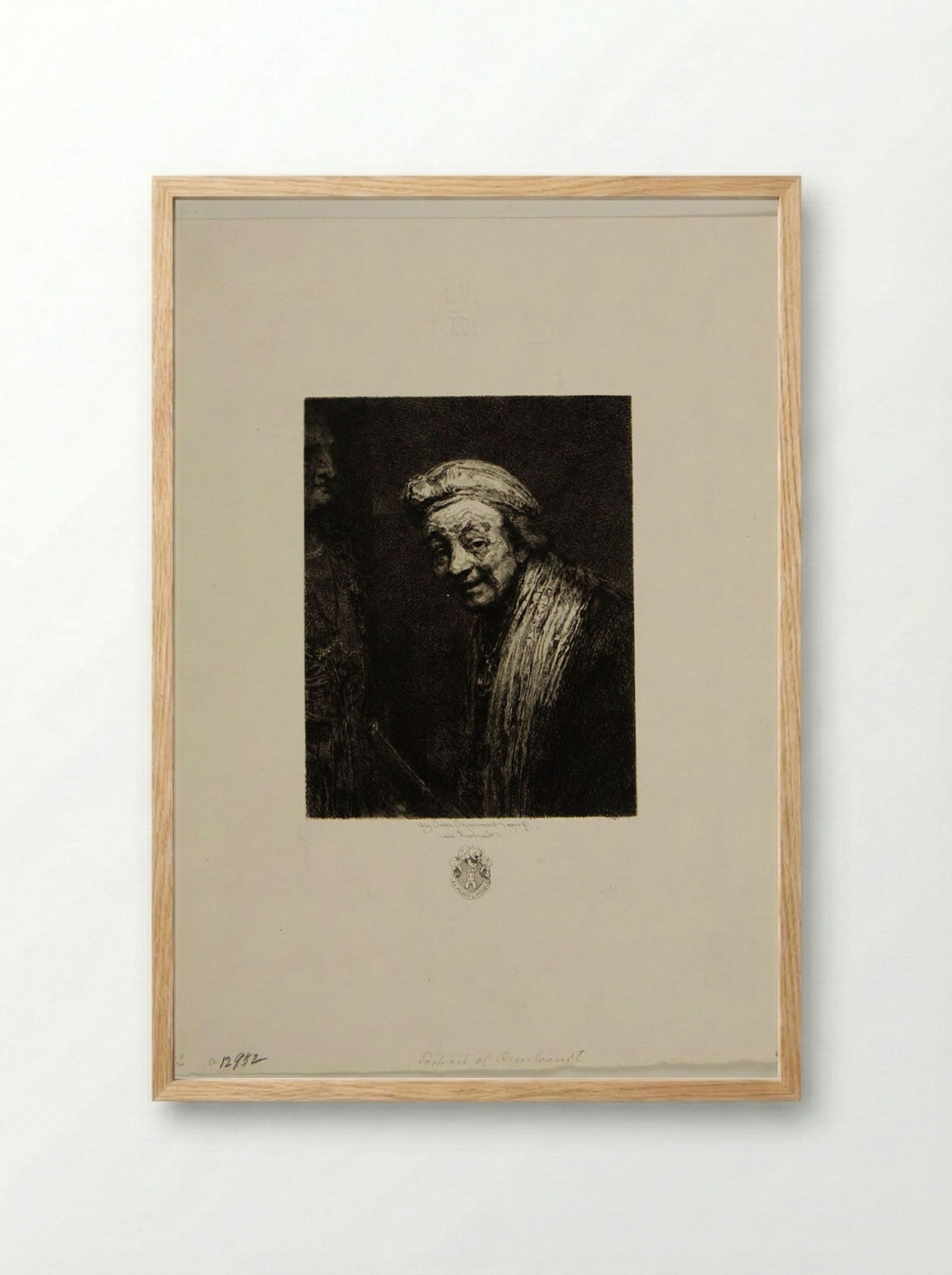 Portrait of Rembrandt - Jules Ferdinand Jacquemart - Framed Print Wood