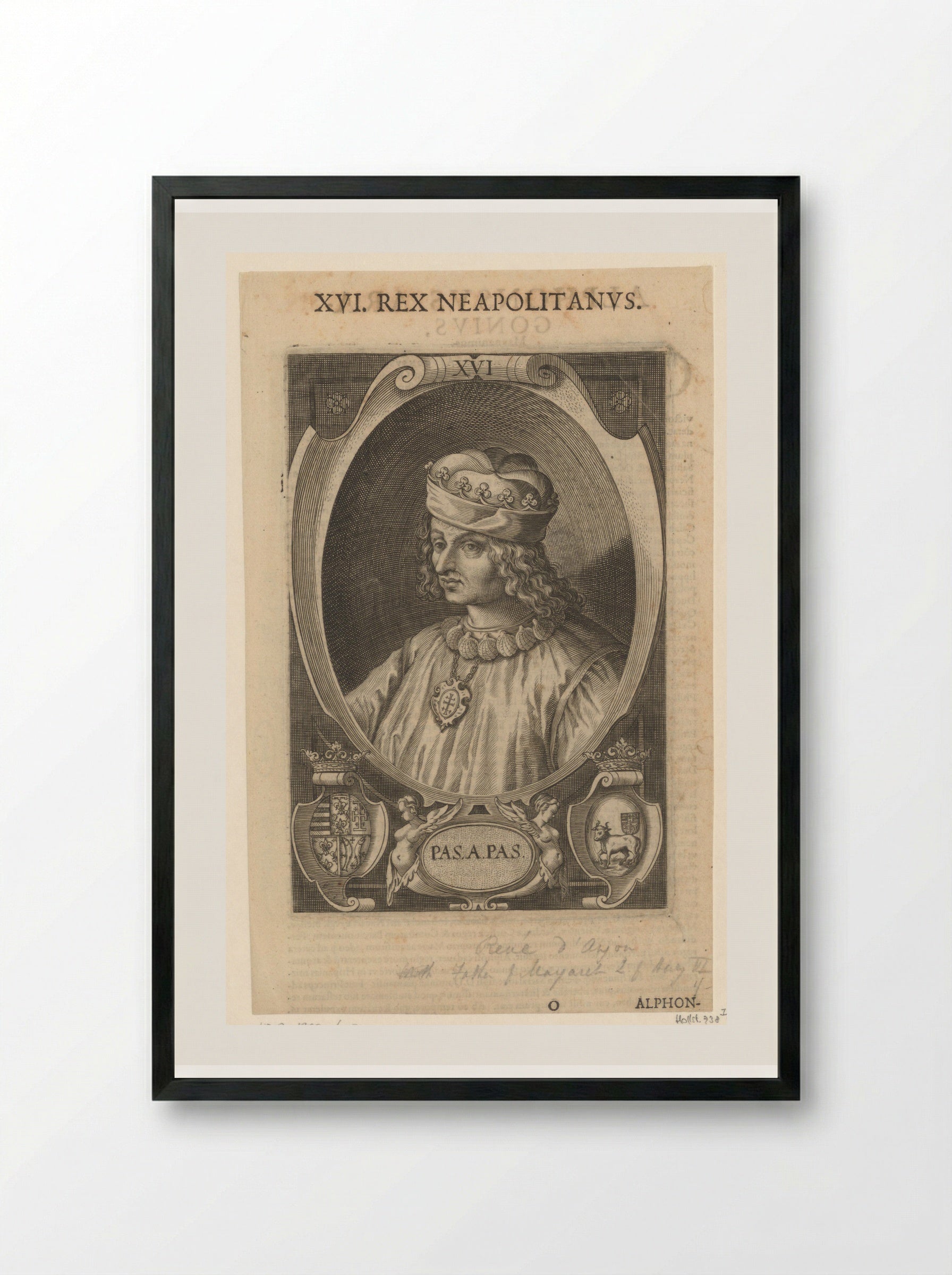 Portrait of René I of Anjou - Lucas Kilian - Framed Print Black
