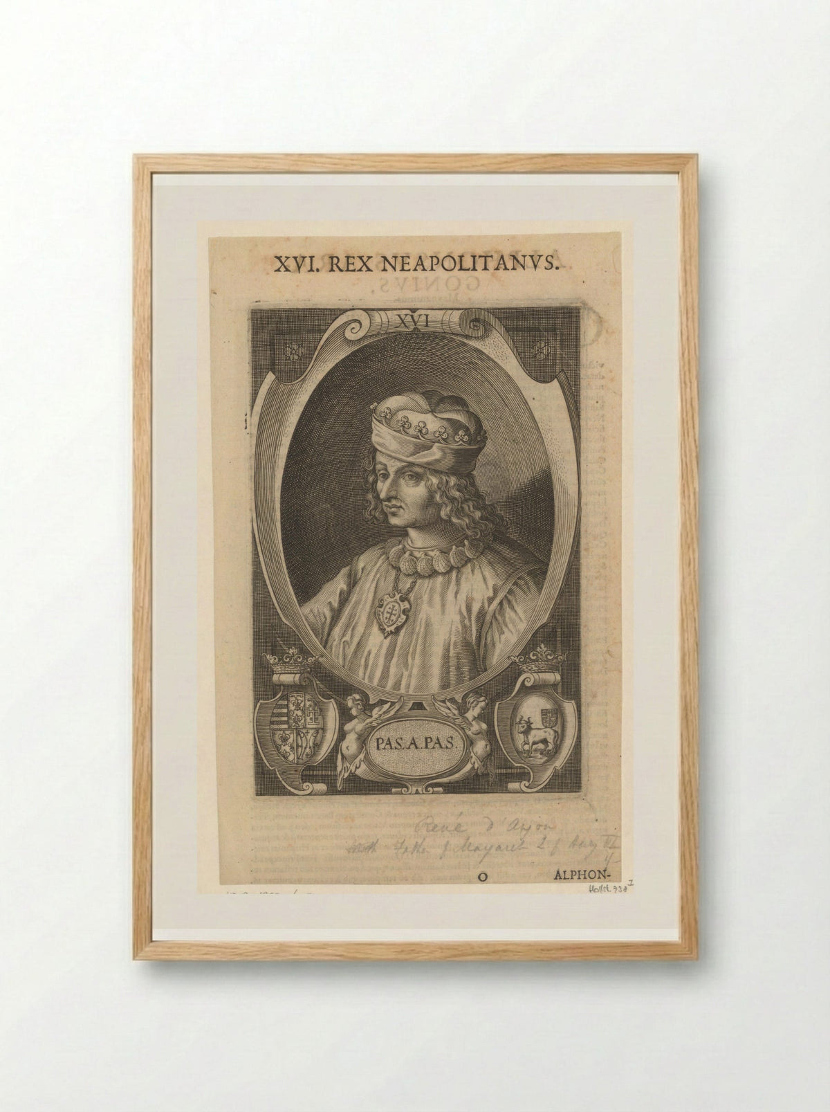 Portrait of René I of Anjou - Lucas Kilian - Framed Print Wood