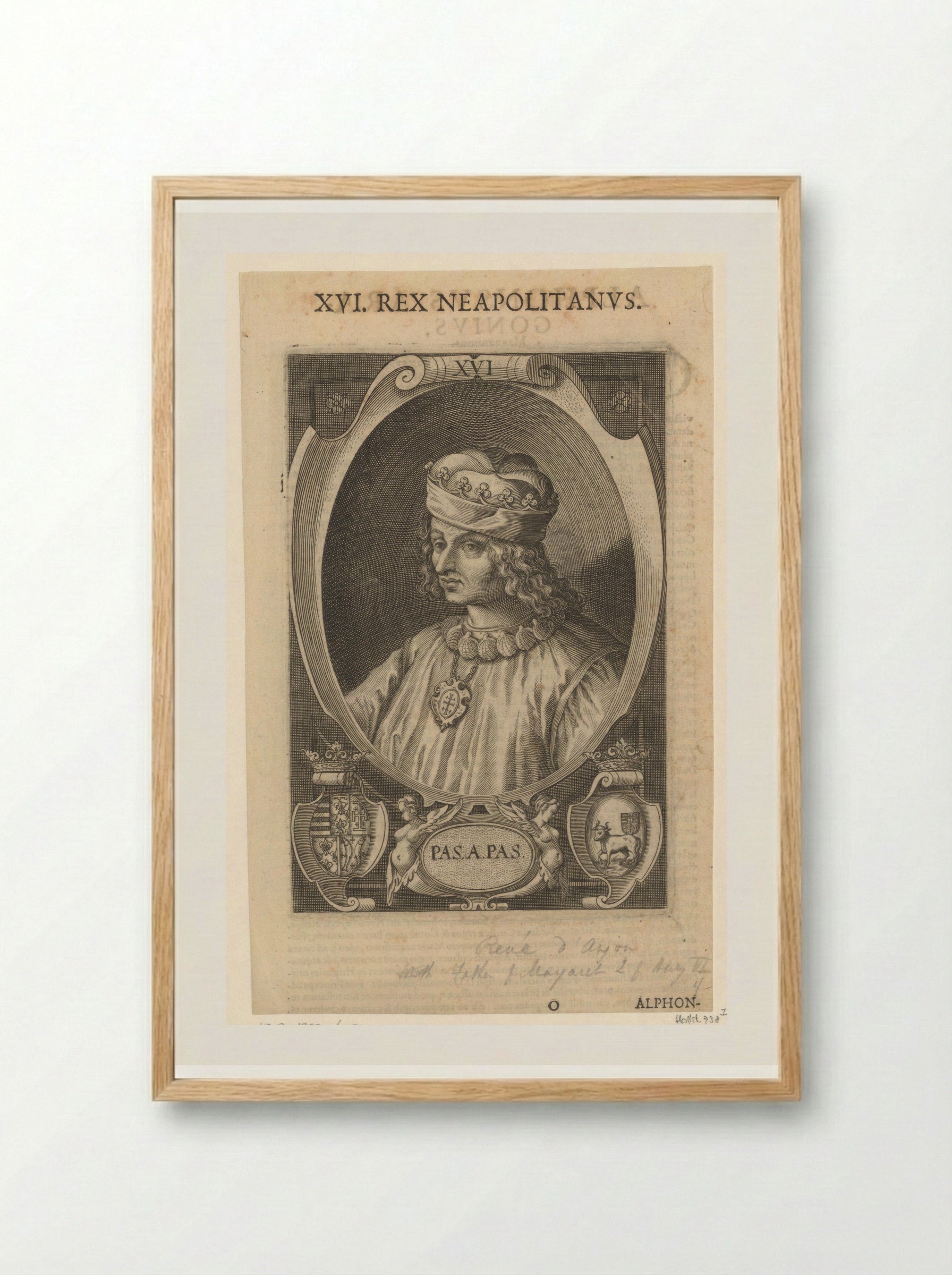 Portrait of René I of Anjou - Lucas Kilian - Framed Print Wood