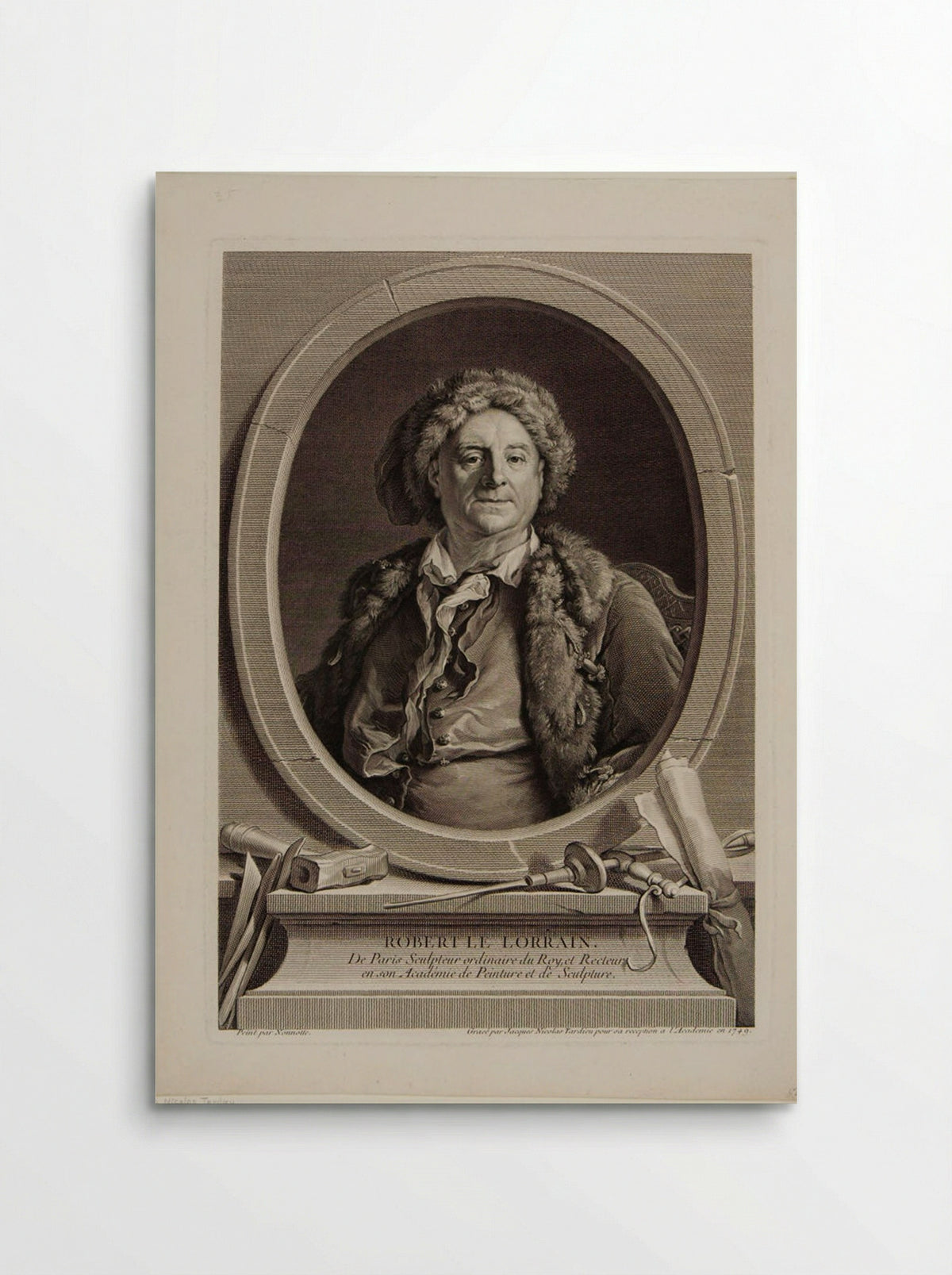 Portrait of Robert Le Lorrain - Jacques Nicolas Tardieu - Poster