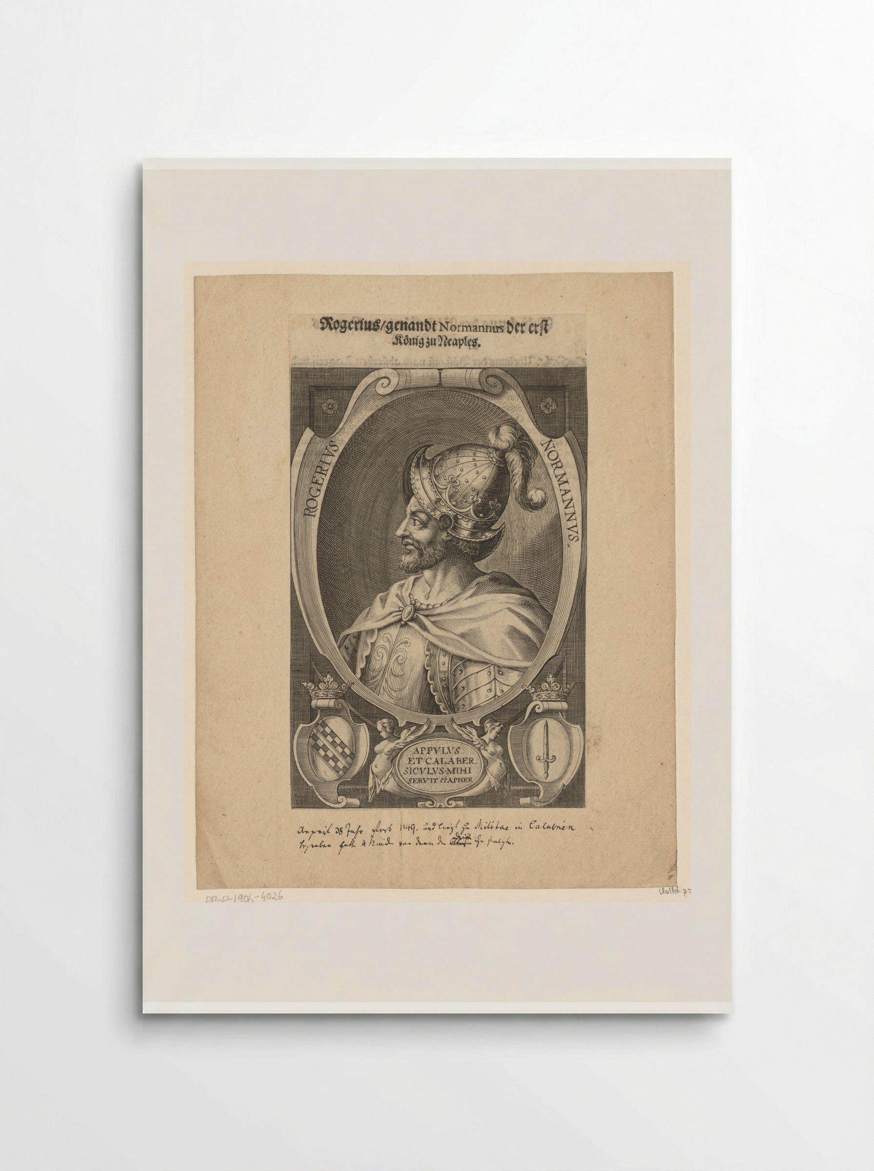 Portrait of Roger II of Sicily - Lucas Kilian - Poster