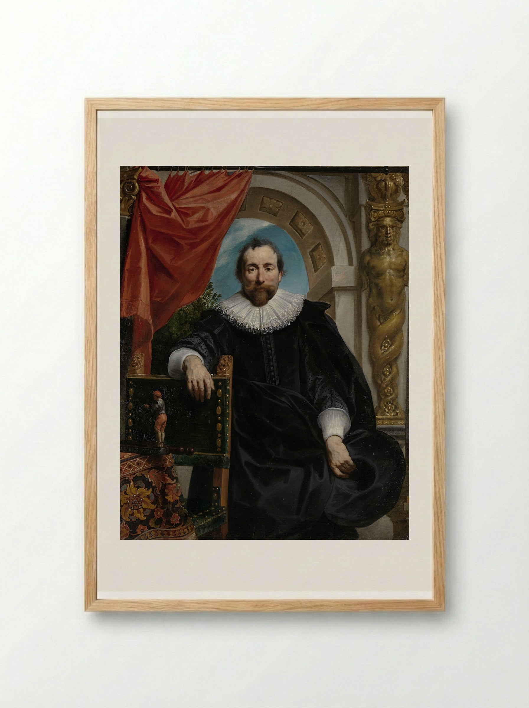 Portrait of Rogier Witer - Jacob Jordaens - Framed Print Wood