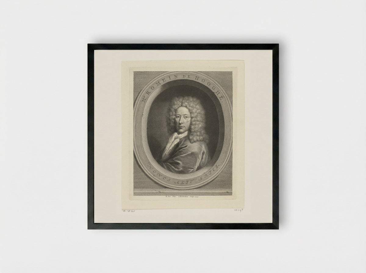 Portrait of Romeyn de Hooghe - Jacob Houbraken - Framed Print Black