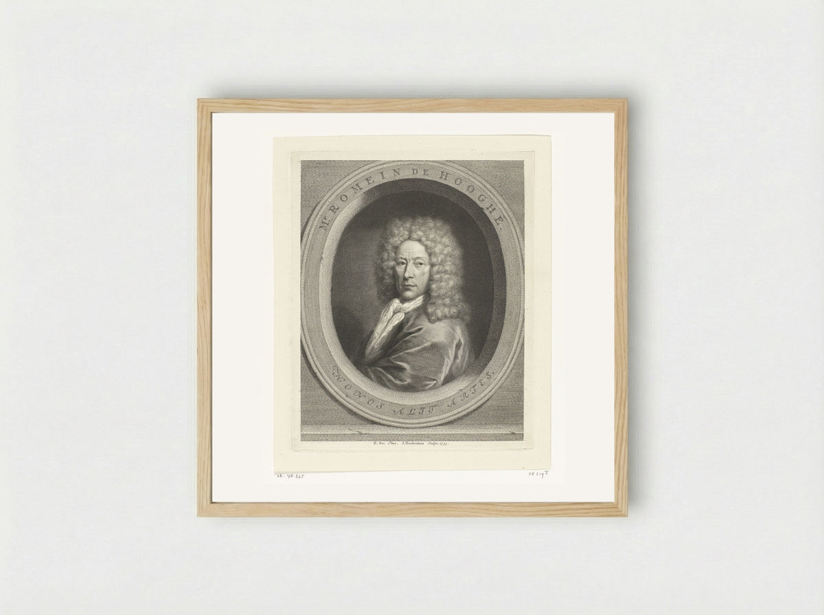 Portrait of Romeyn de Hooghe - Jacob Houbraken - Framed Print Wood