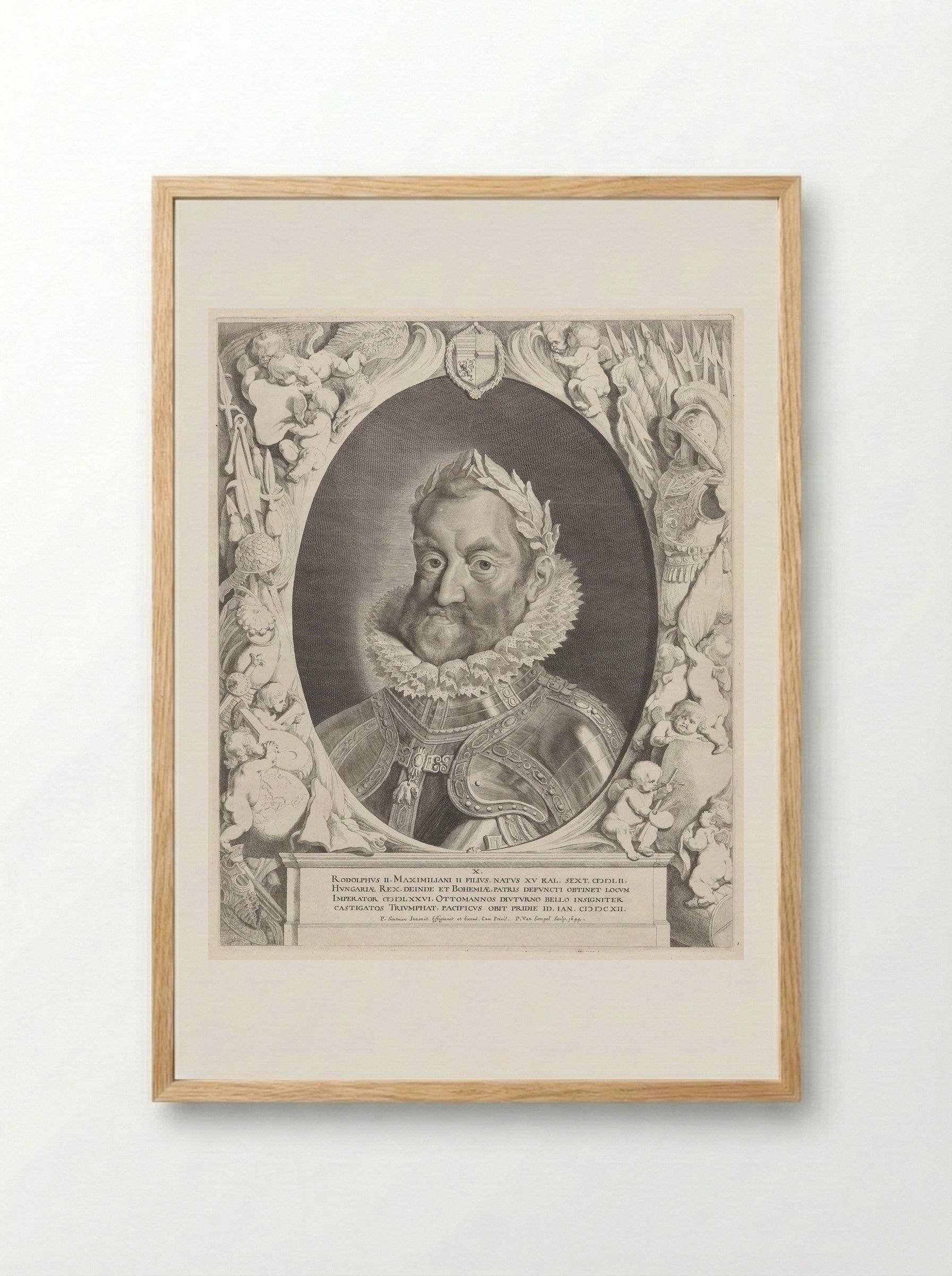 Portrait of Rudolf II, Holy Roman Emperor - Pieter van Sompel - Framed Print Wood