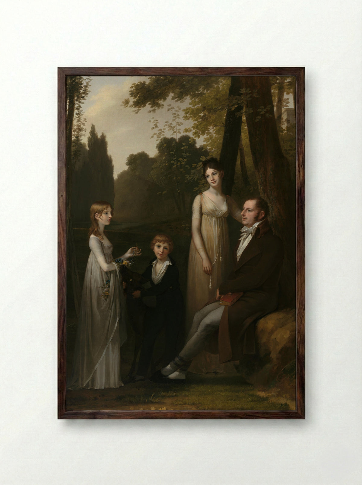 Portrait of Rutger Jan Schimmelpenninck and Catharina Nahuys with their Children - Pierre-Paul Prud'hon - Framed Print Dark Wood