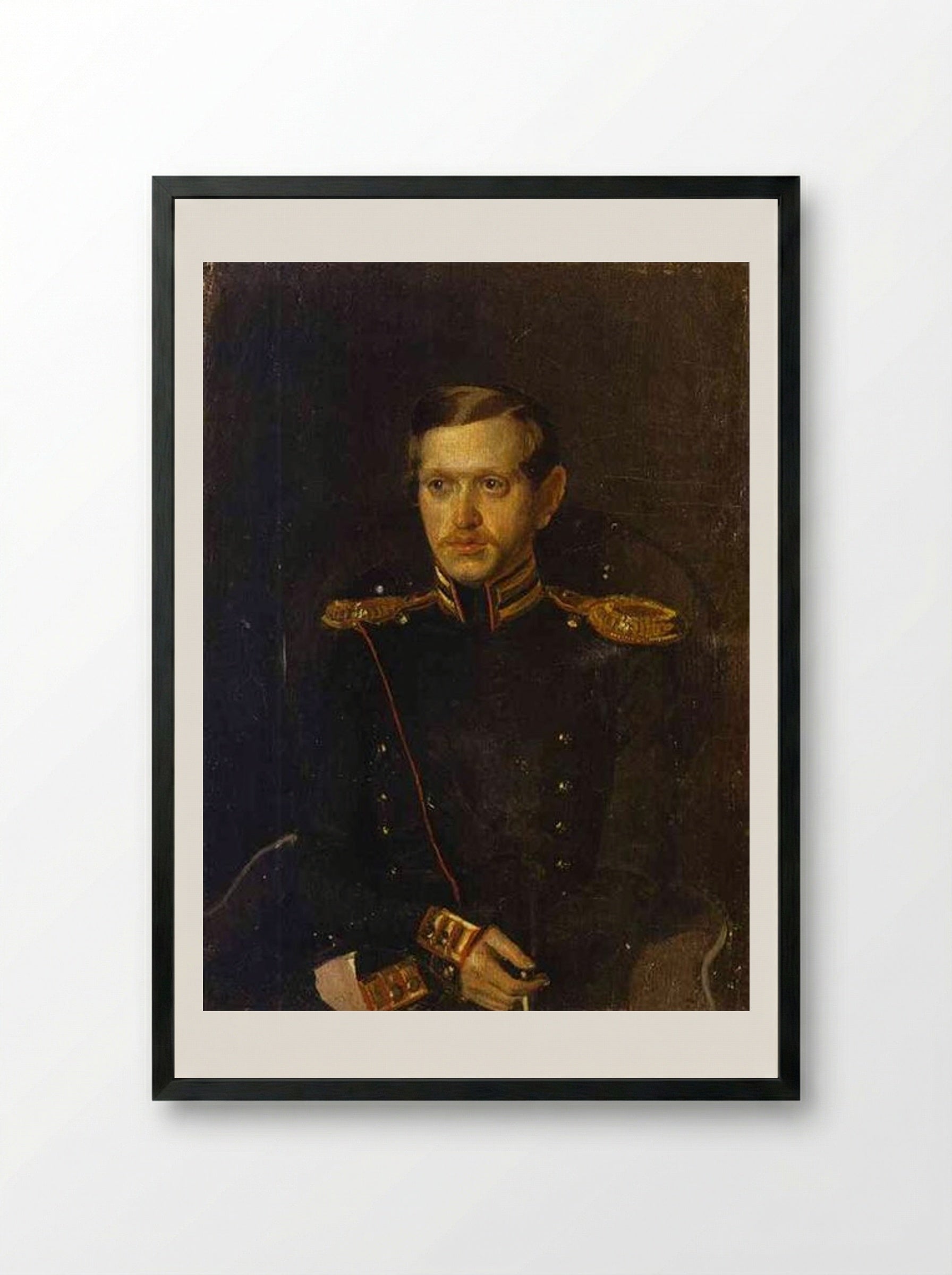 Portrait of S. S. Krylov - Pavel Fedotov - Framed Print Black