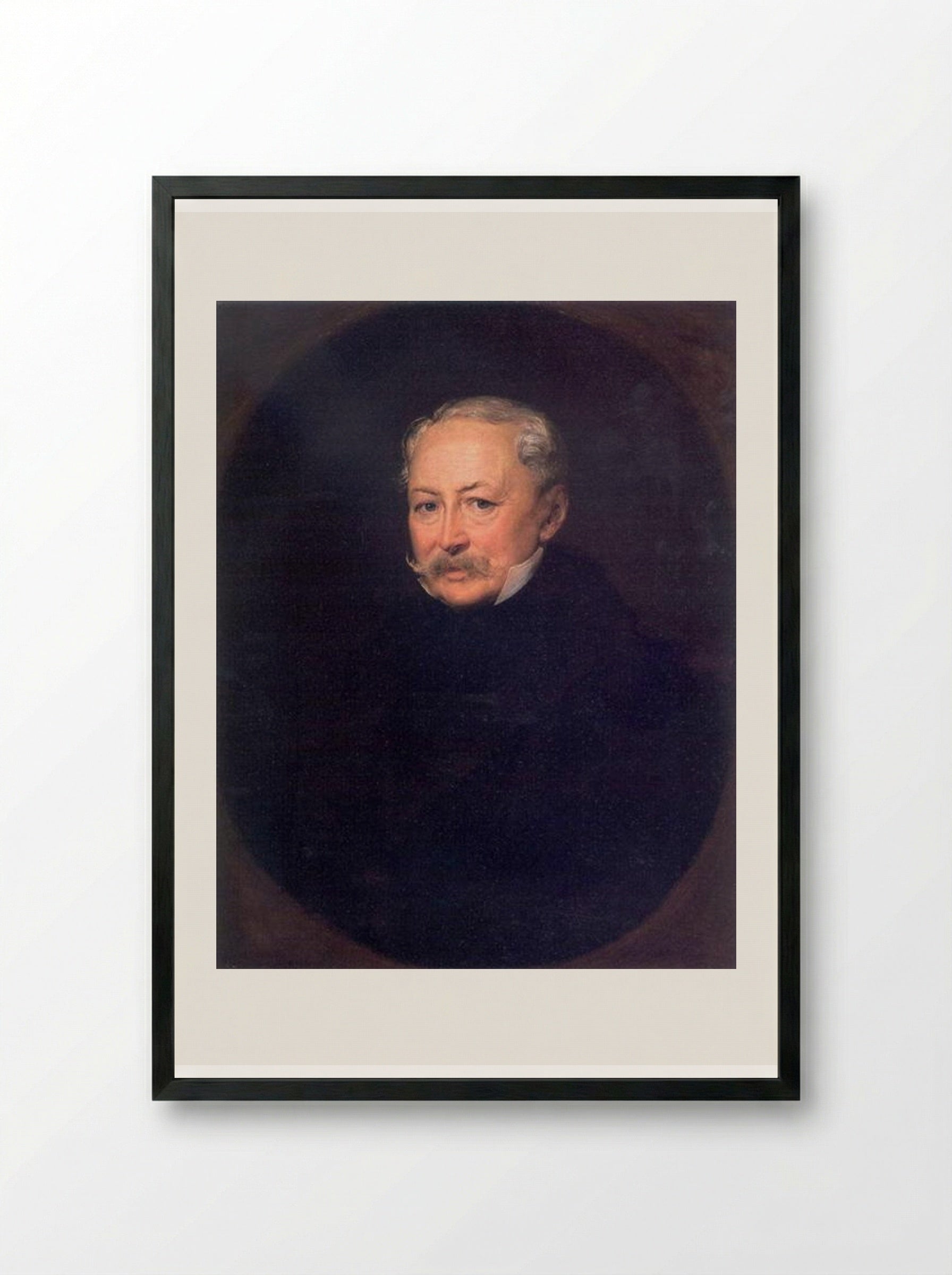 Portrait of S. Menshikov - Vasily Tropinin - Framed Print Black