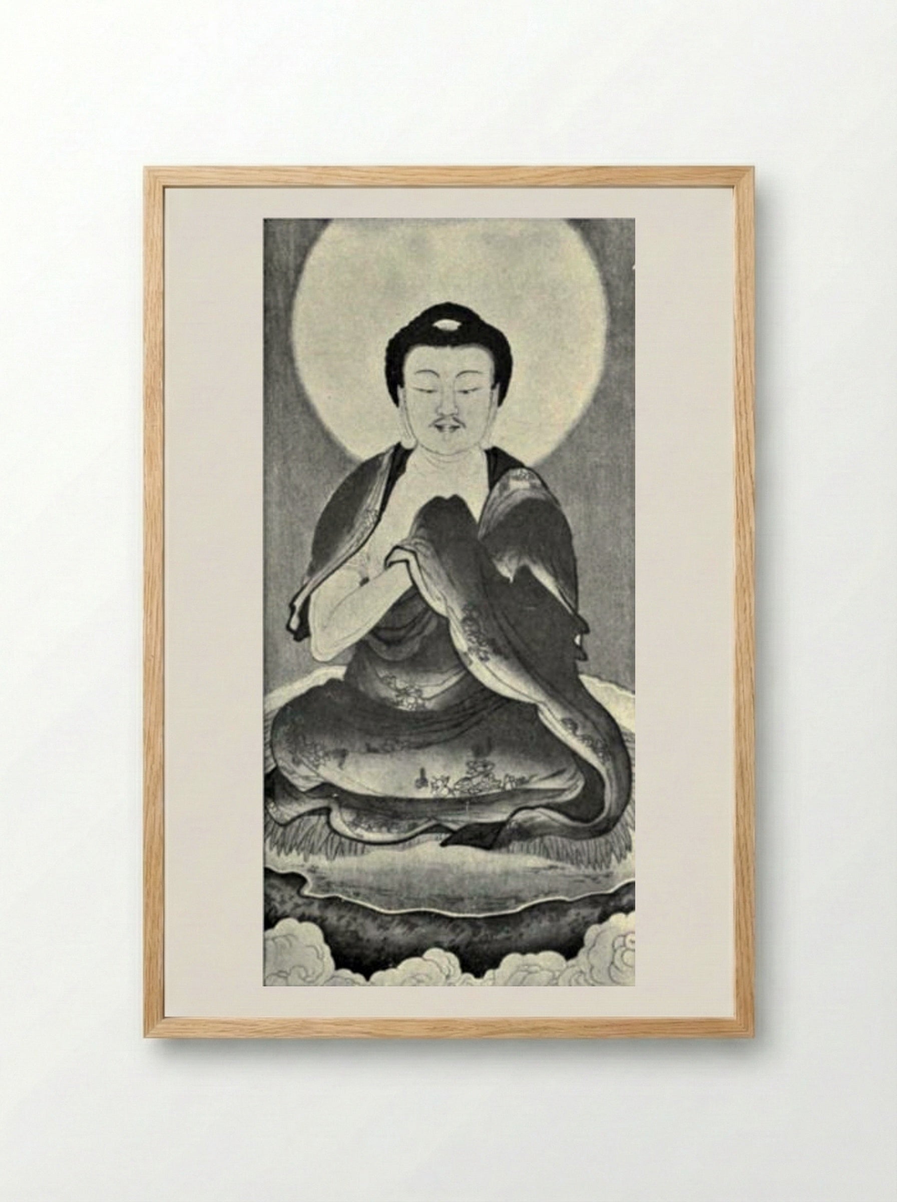 Portrait of Sakyamuni - Wu Daozi - Framed Print Wood
