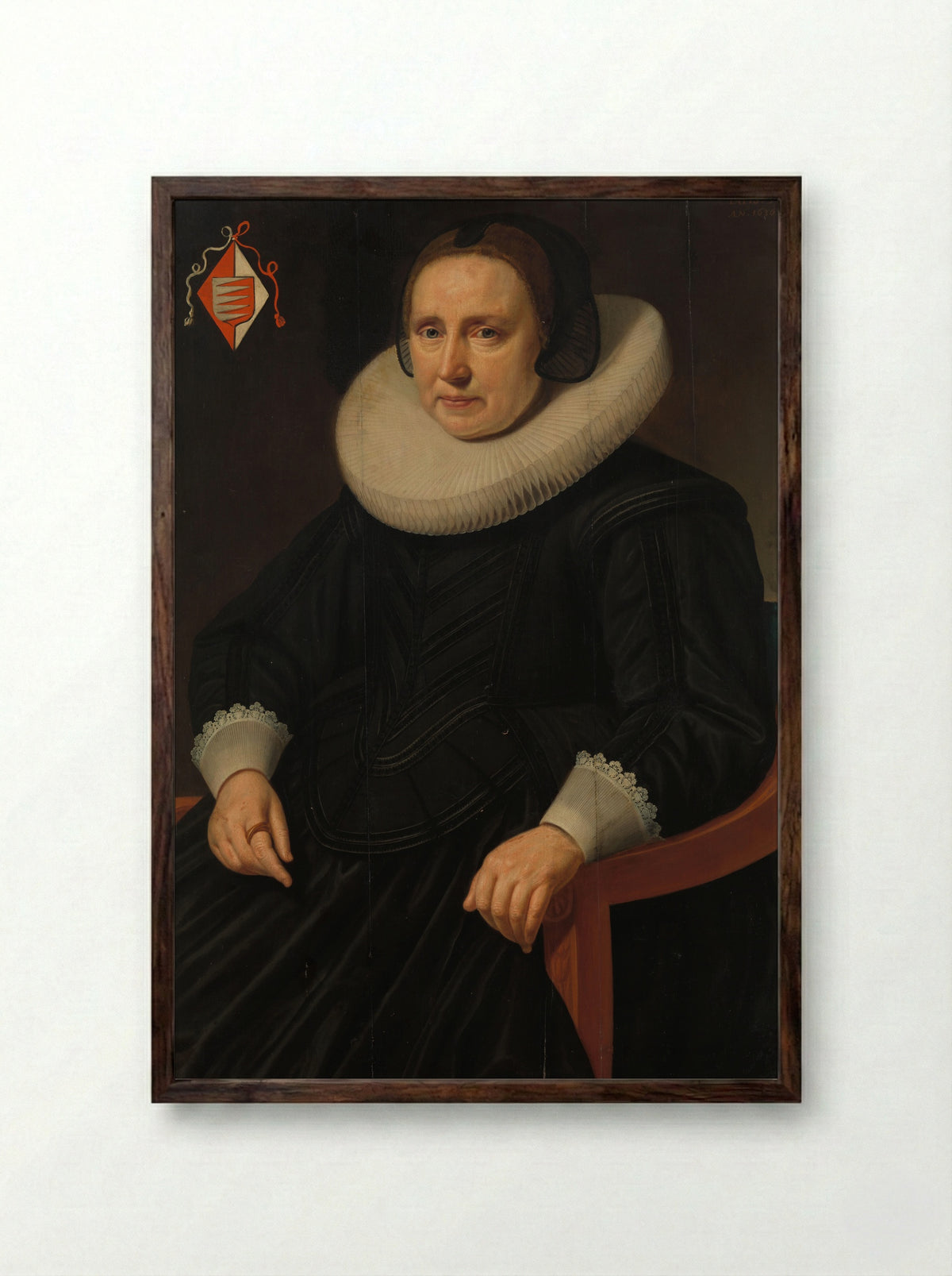 Portrait of Sara Sweerts de Weert - Hendrik Meerman - Framed Print Dark Wood