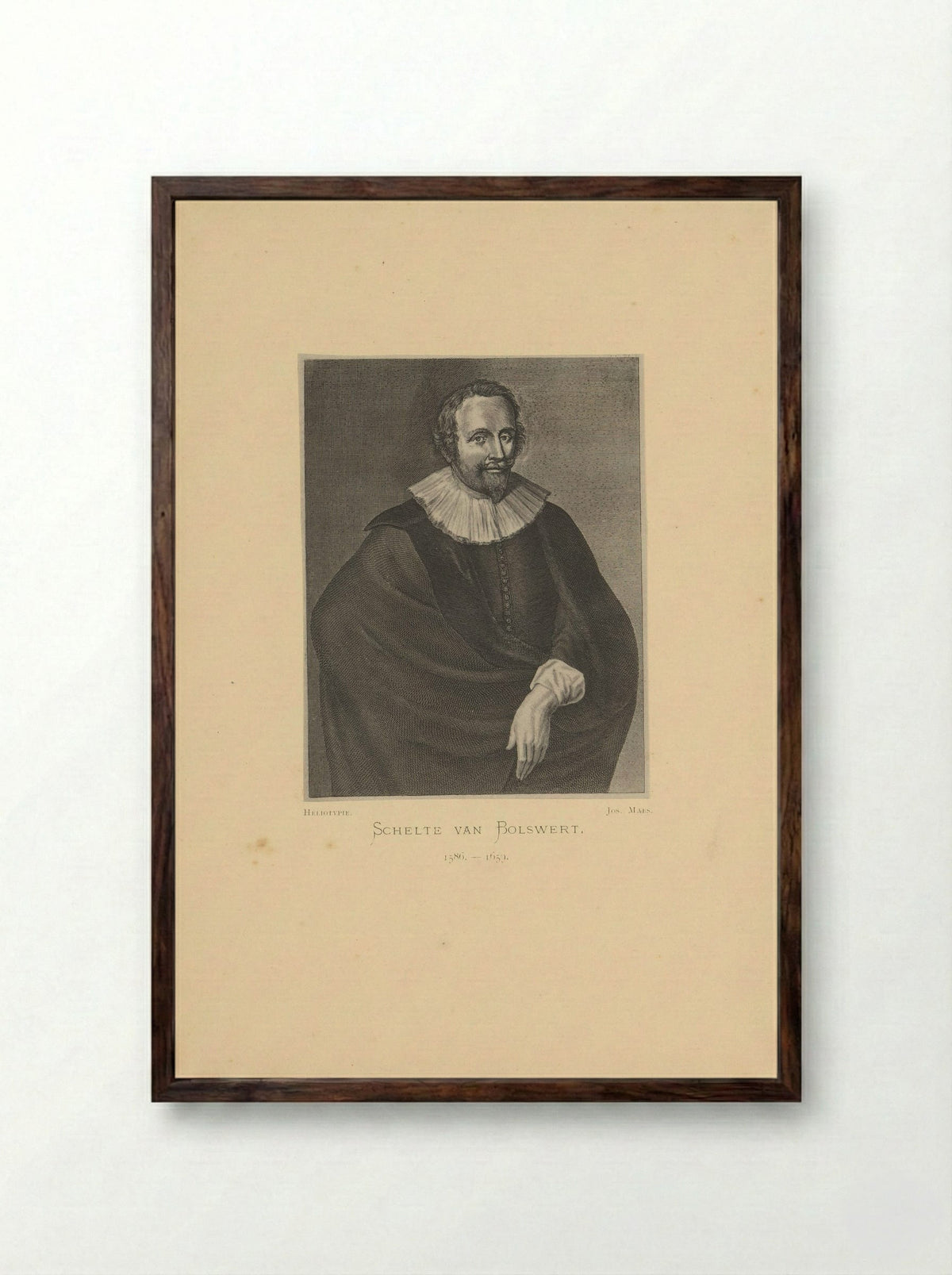 Portrait of Schelte Adamsz. Bolswert - Schelte Adamsz. Bolswert - Framed Print Dark Wood