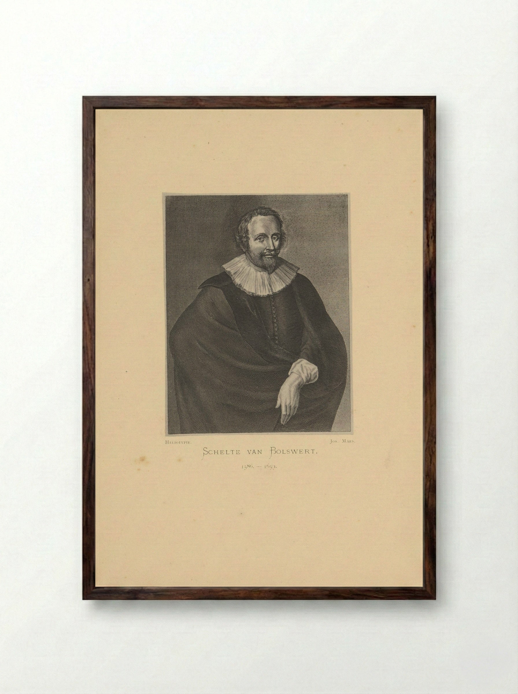 Portrait of Schelte Adamsz. Bolswert - Schelte Adamsz. Bolswert - Framed Print Dark Wood