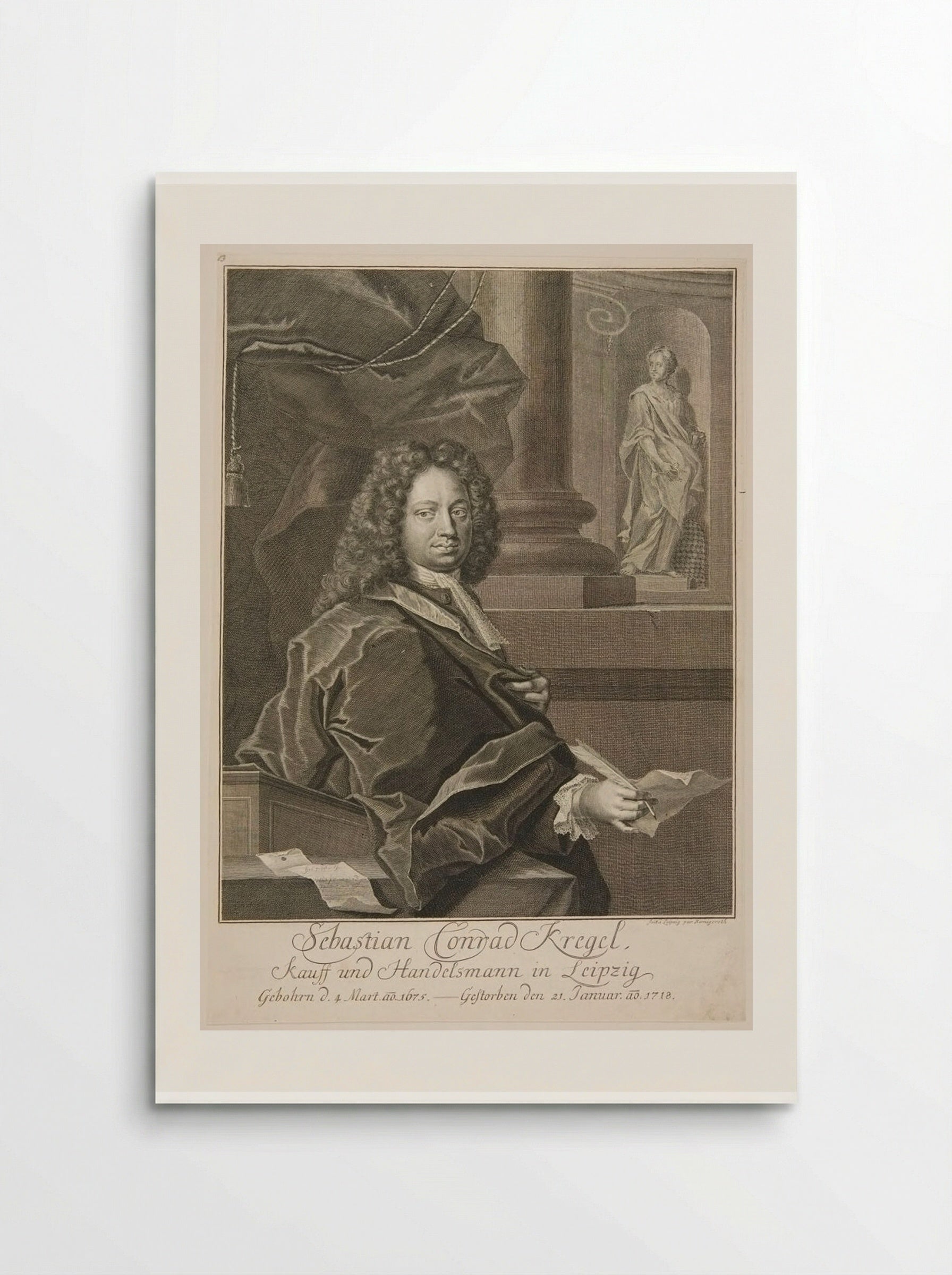 Portrait of Sebastian Conrad Kregel - Johann Martin Bernigeroth - Poster