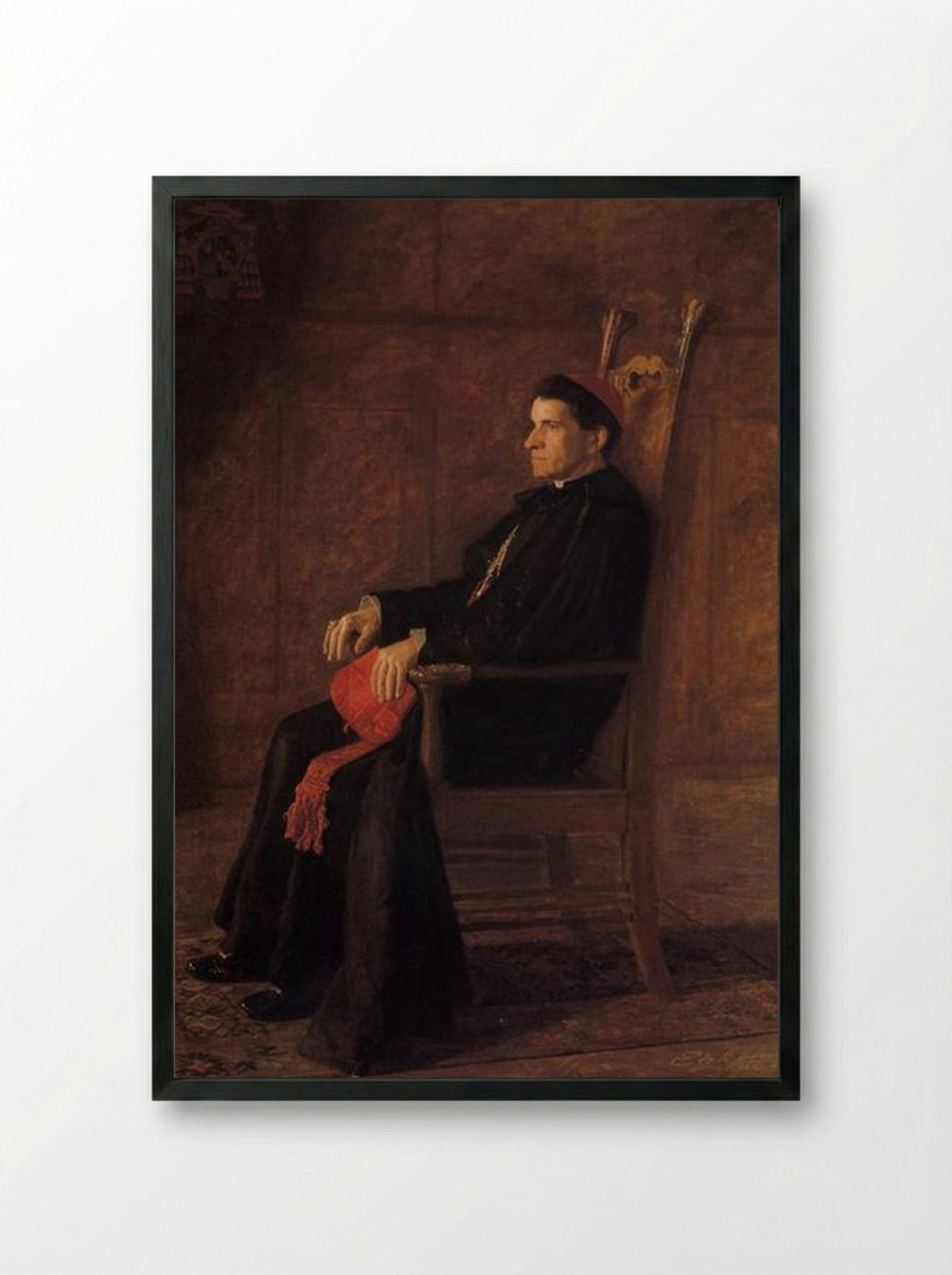 Portrait of Sebastiano Cardinal Martinelli - Thomas Eakins - Framed Print Black