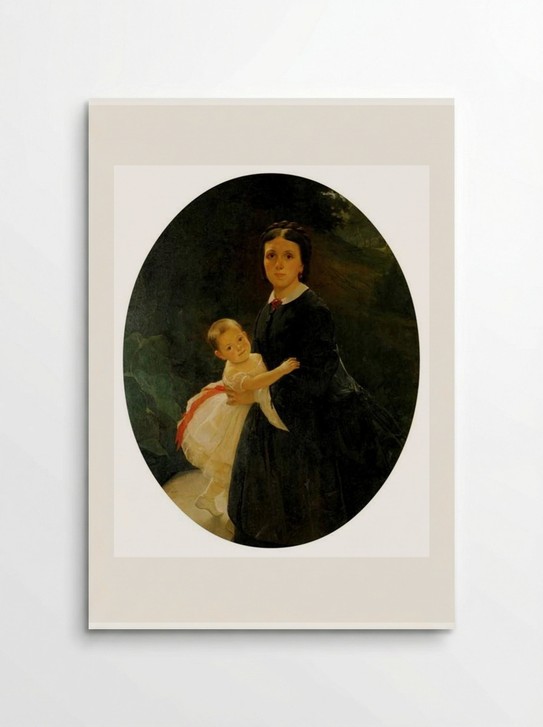 Portrait of Shestova with daughter - Nikolai Ge - Poster