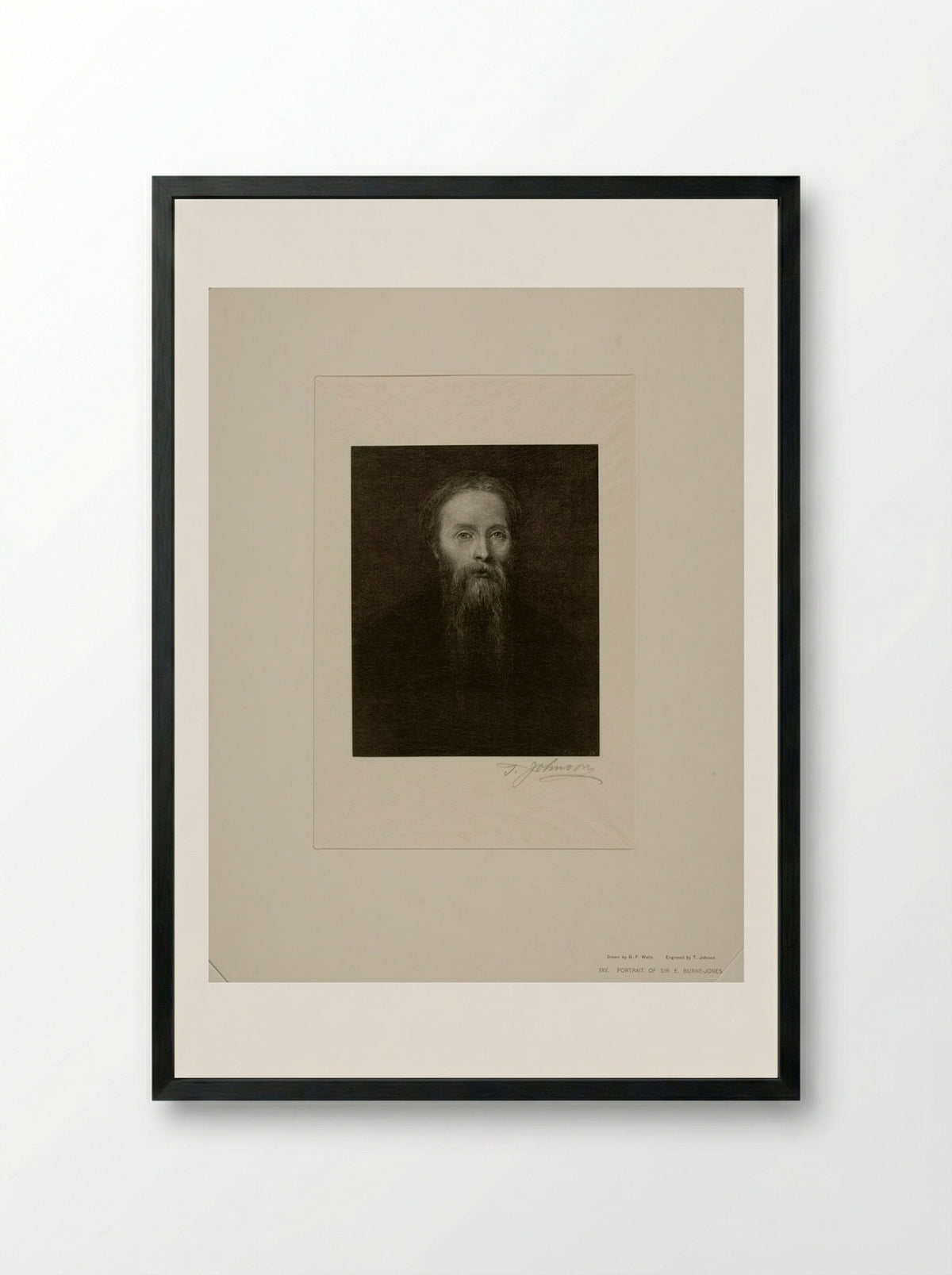 Portrait of Sir Edward Burne-Jones - Thomas Johnson - Framed Print Black