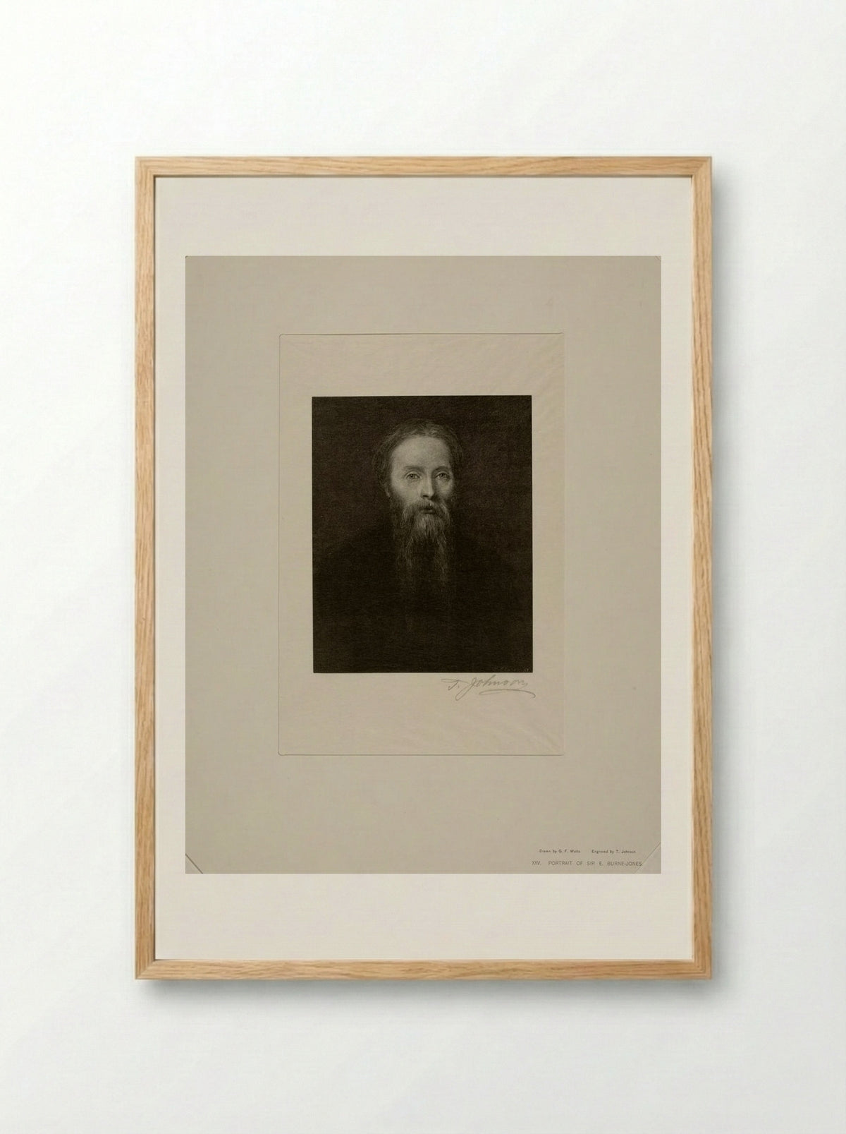 Portrait of Sir Edward Burne-Jones - Thomas Johnson - Framed Print Wood